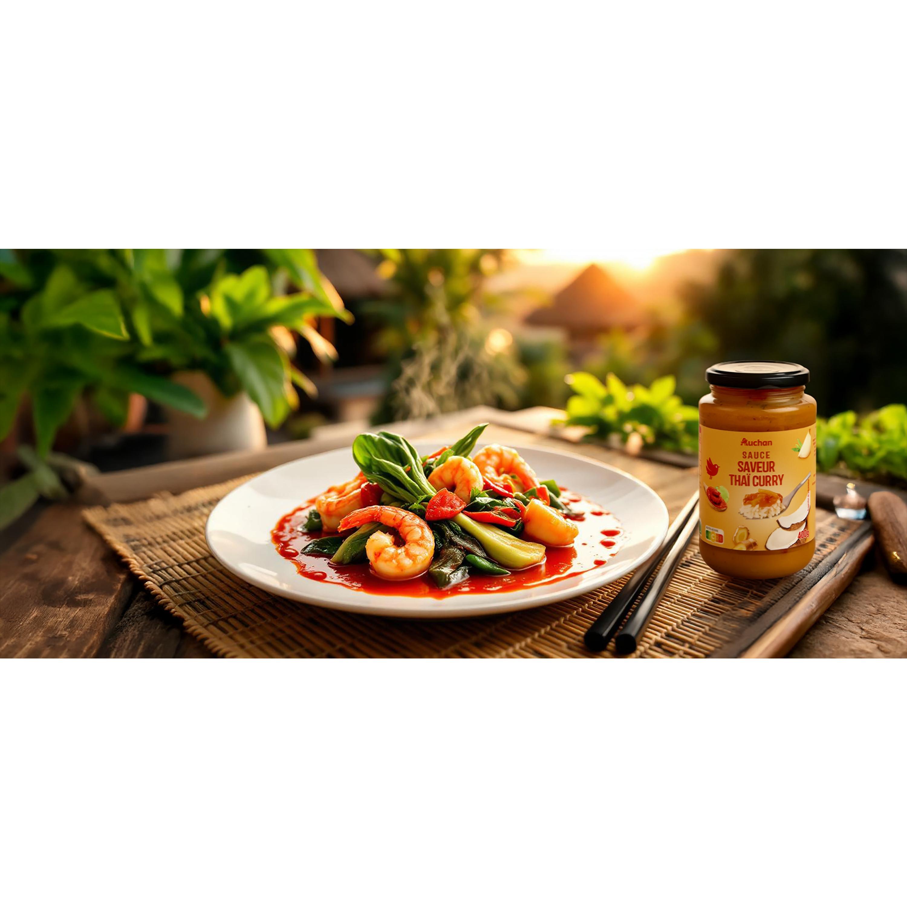 Voir la diapositive 2 : AUCHAN Sauce saveur thaï curry 400g