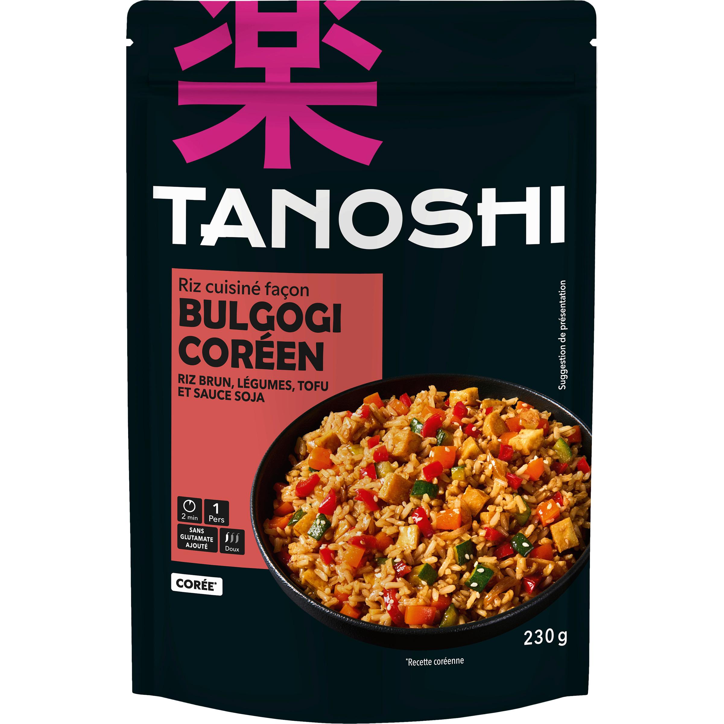 TANOSHI Riz cuisiné façon bulgogi coréen au riz brun légumes tofu 1 portion 230g