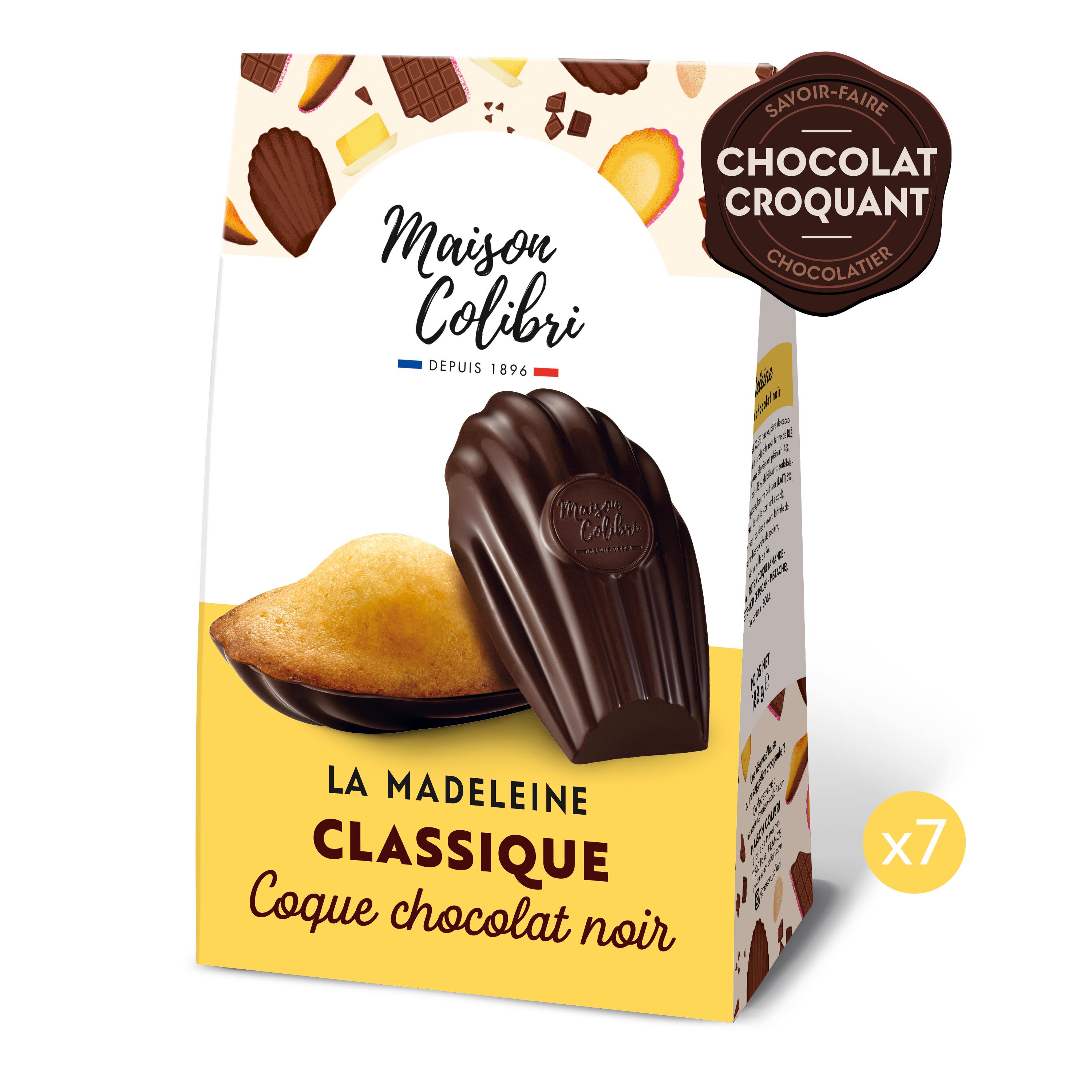 MAISON COLIBRI Madeleines classiques au chocolat noir 182g