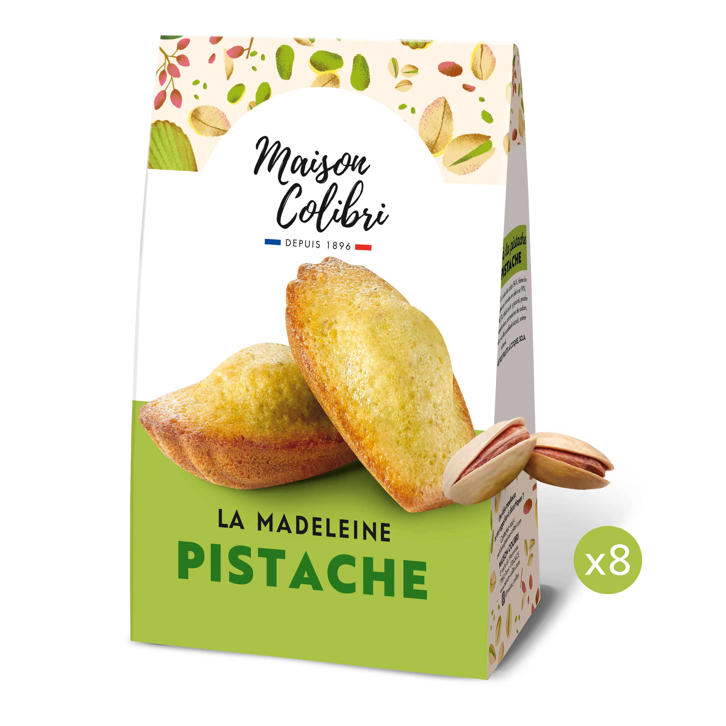 MAISON COLIBRI Madeleines à la pistache 8 madeleines 200g