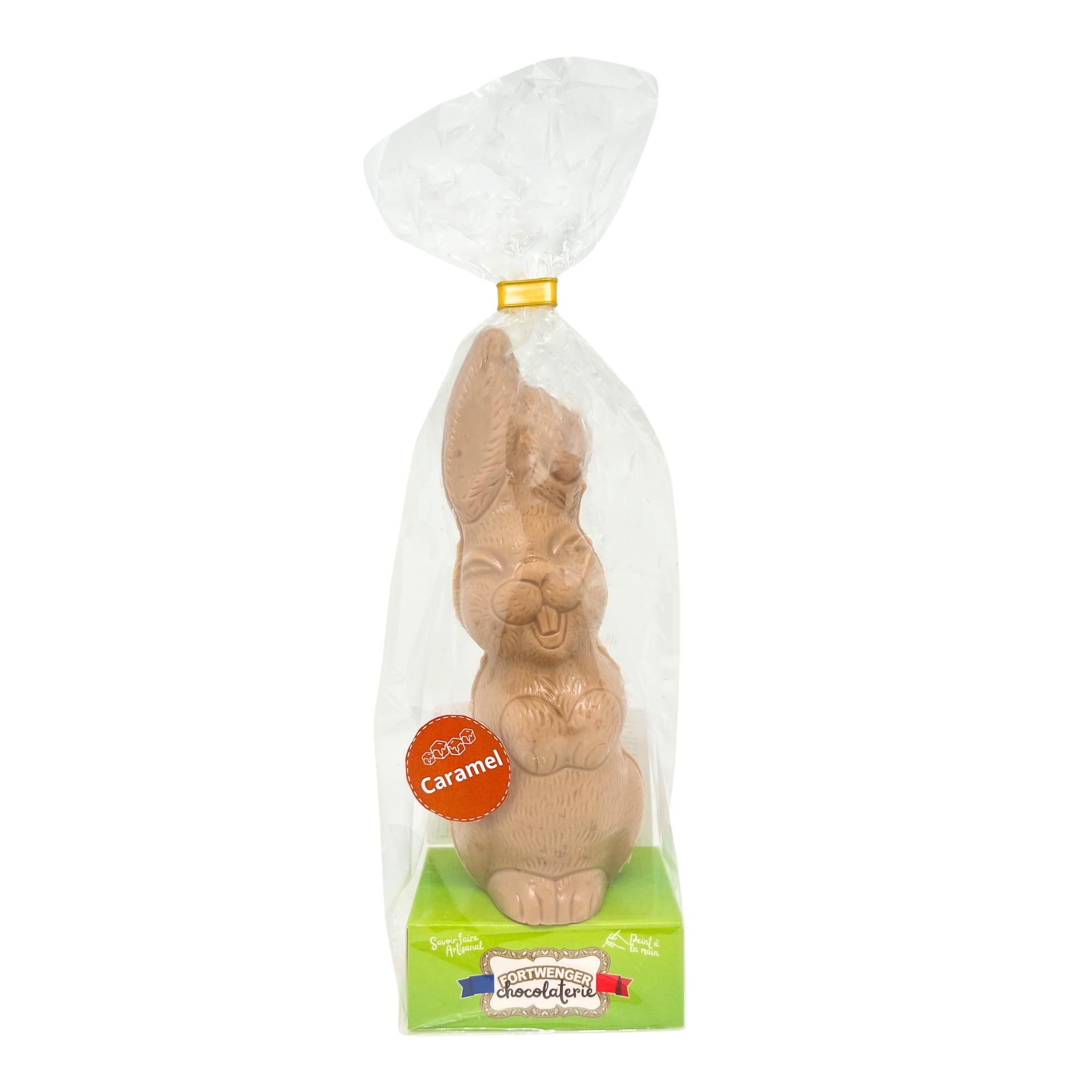 FORTWENGER Lapin souriant au chocolat blanc et caramel beurre salé 250g