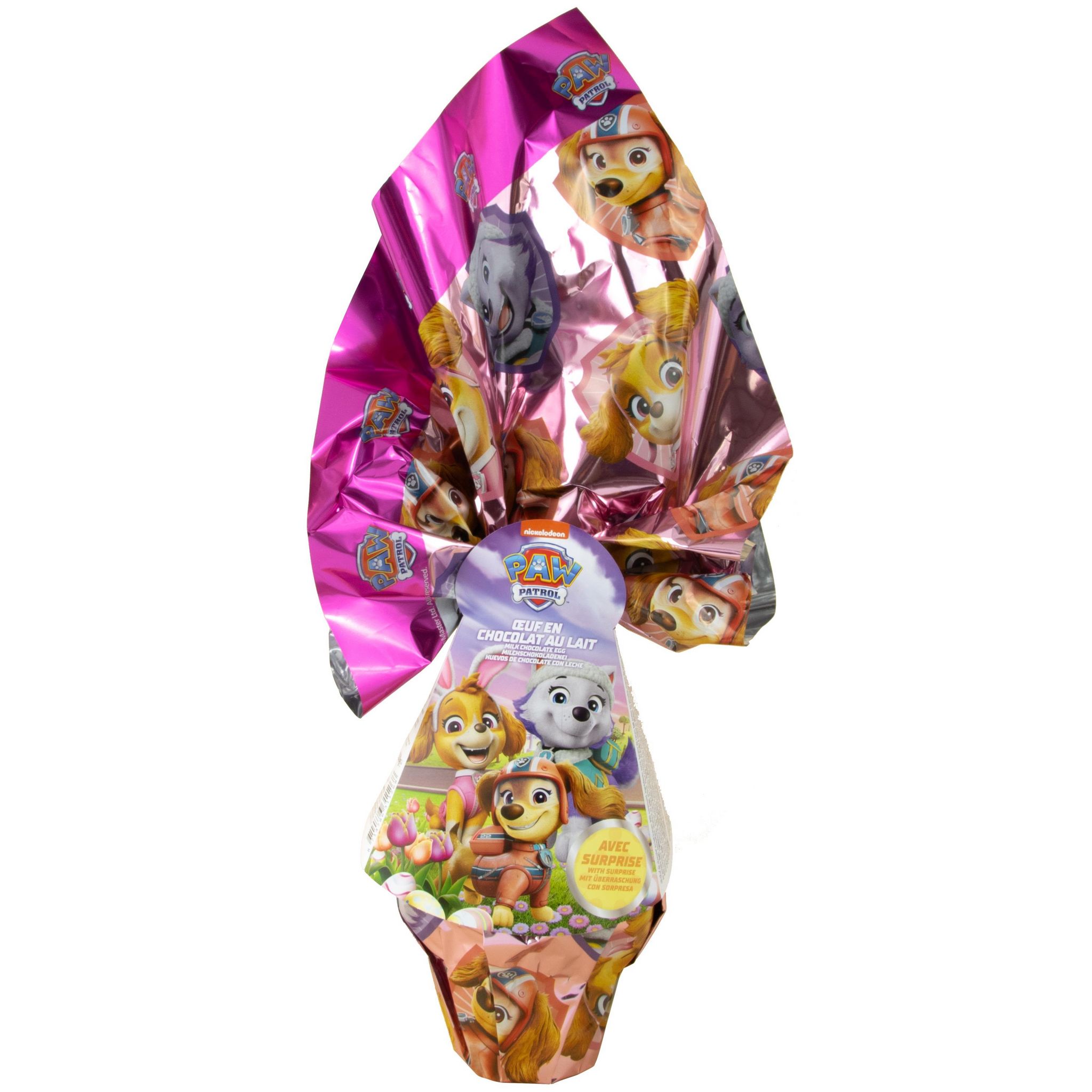 BIP FRANCE Oeuf en chocolat au lait pat patrouille fille avec surprise 150g