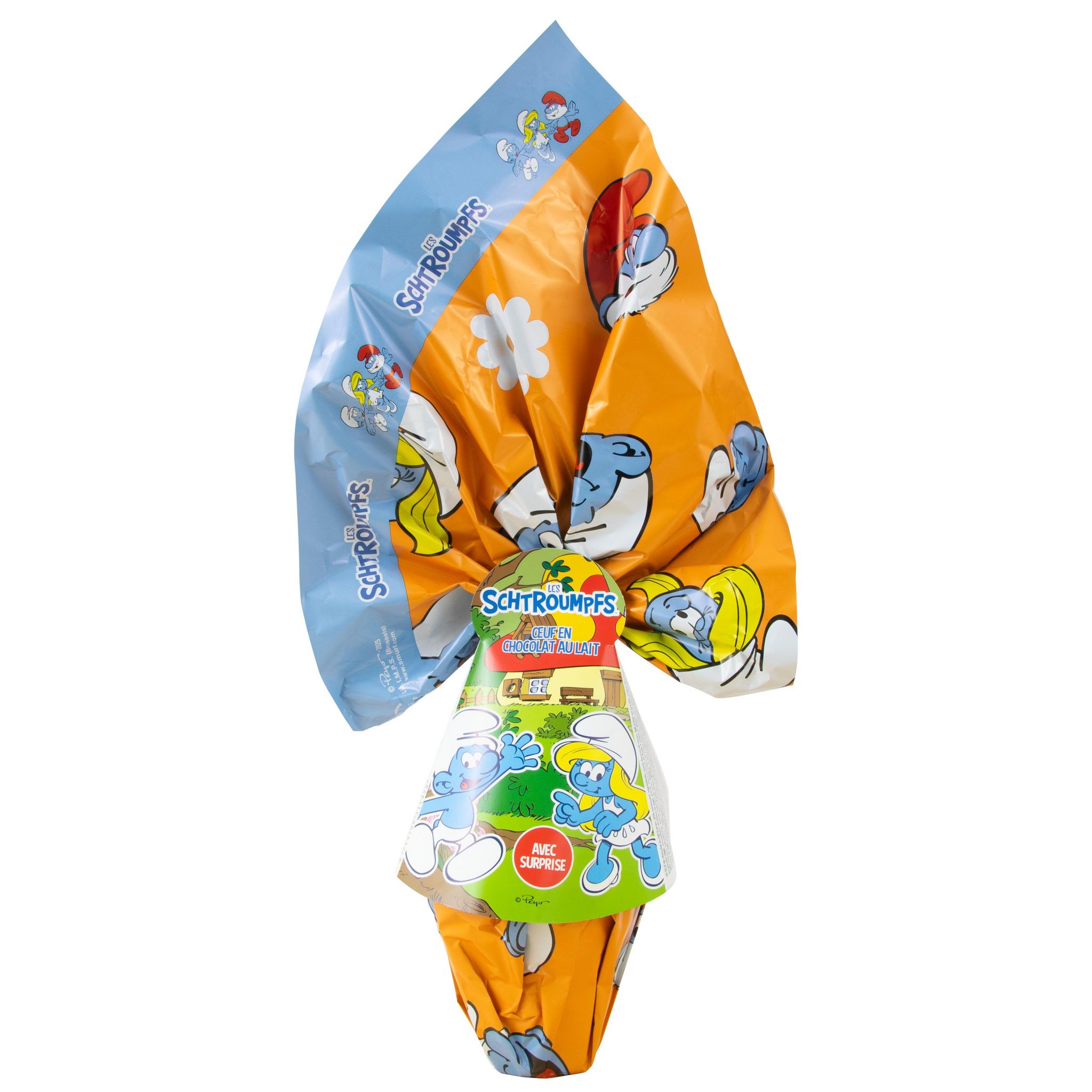 BIP FRANCE Oeuf en chocolat au lait Schtroumpfs avec surprise 150g
