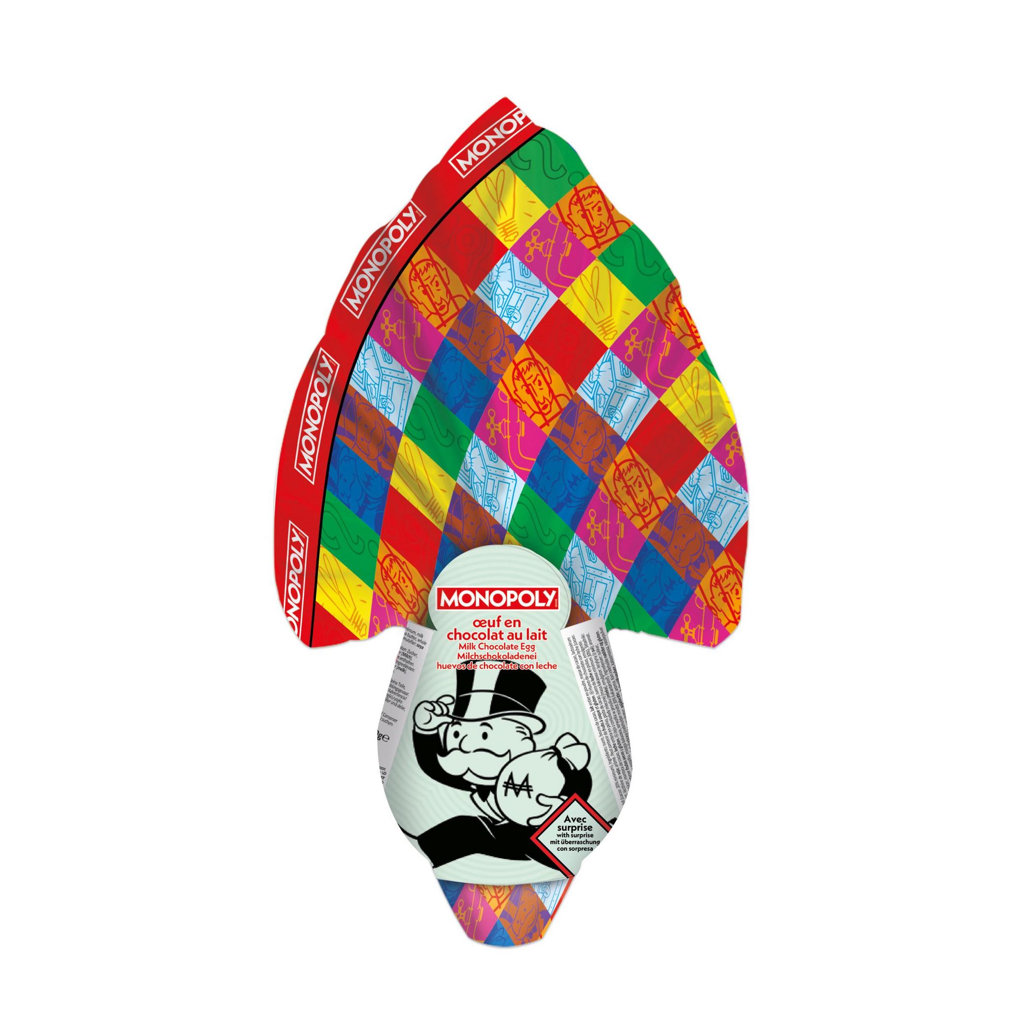 BIP FRANCE Oeuf flamme en chocolat au lait Monopoly avec surprise 150g