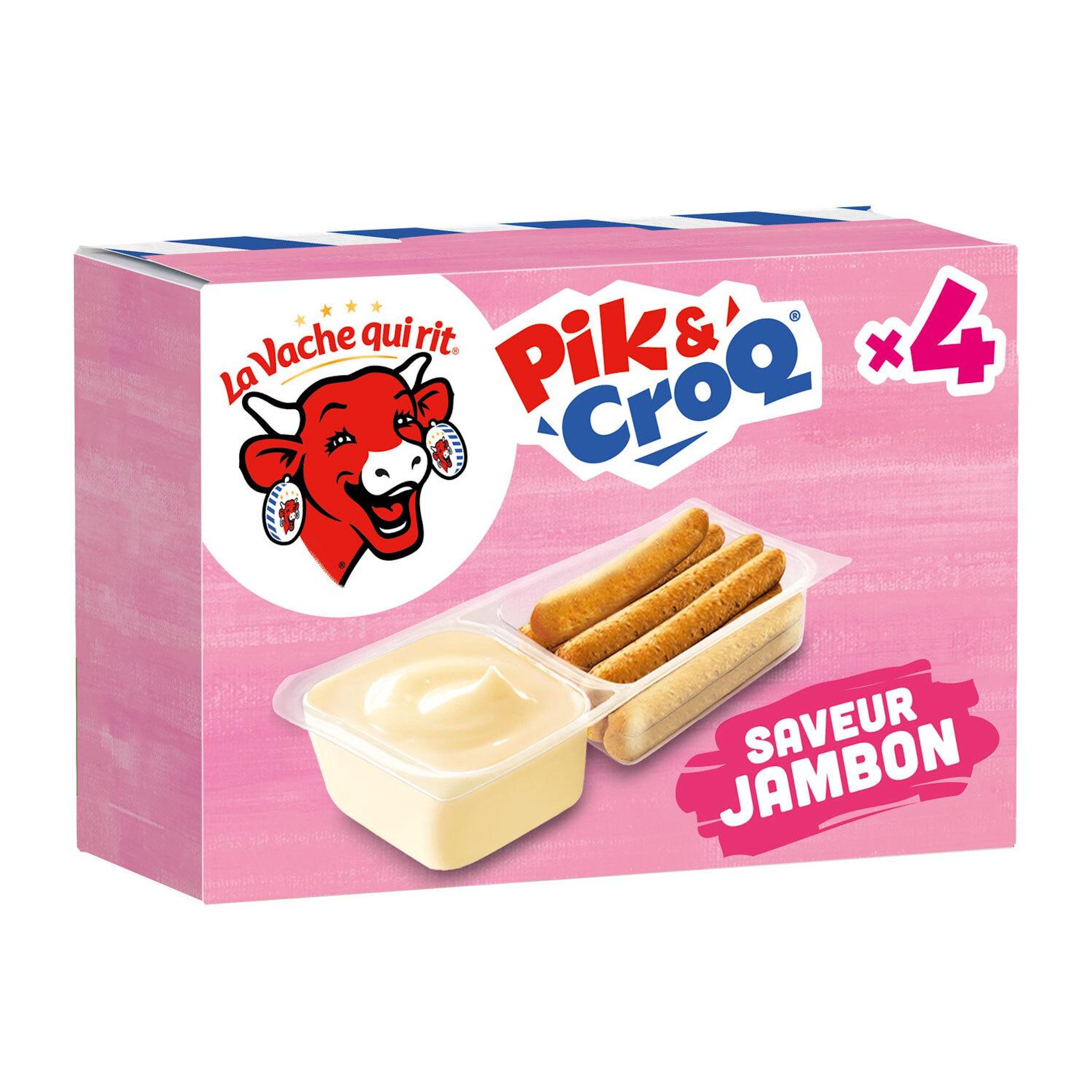LA VACHE QUI RIT PIK ET CROQ fromage fondu saveur jambon en barquettes 4 portions 140g