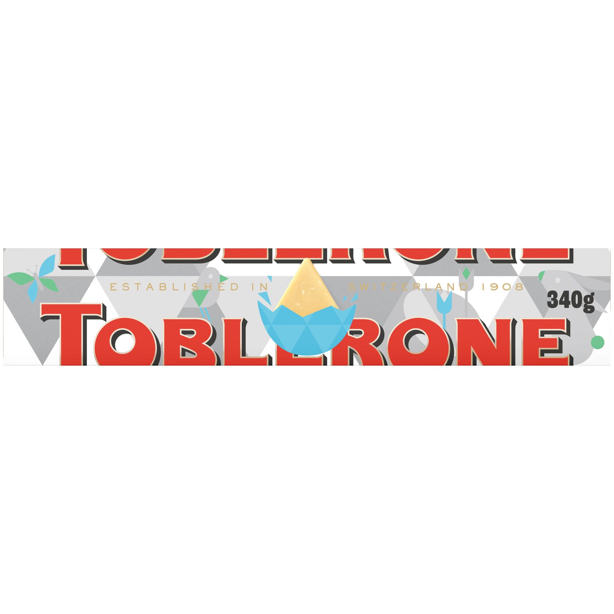 TOBLERONE Barre de chocolat blanc avec nougat au miel et aux amandes 340g