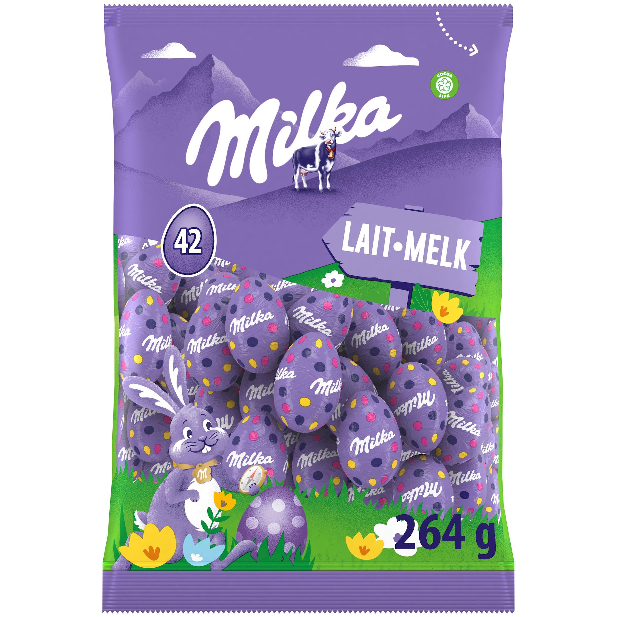 MILKA Oeufs en chocolat au lait du pays alpin 264g