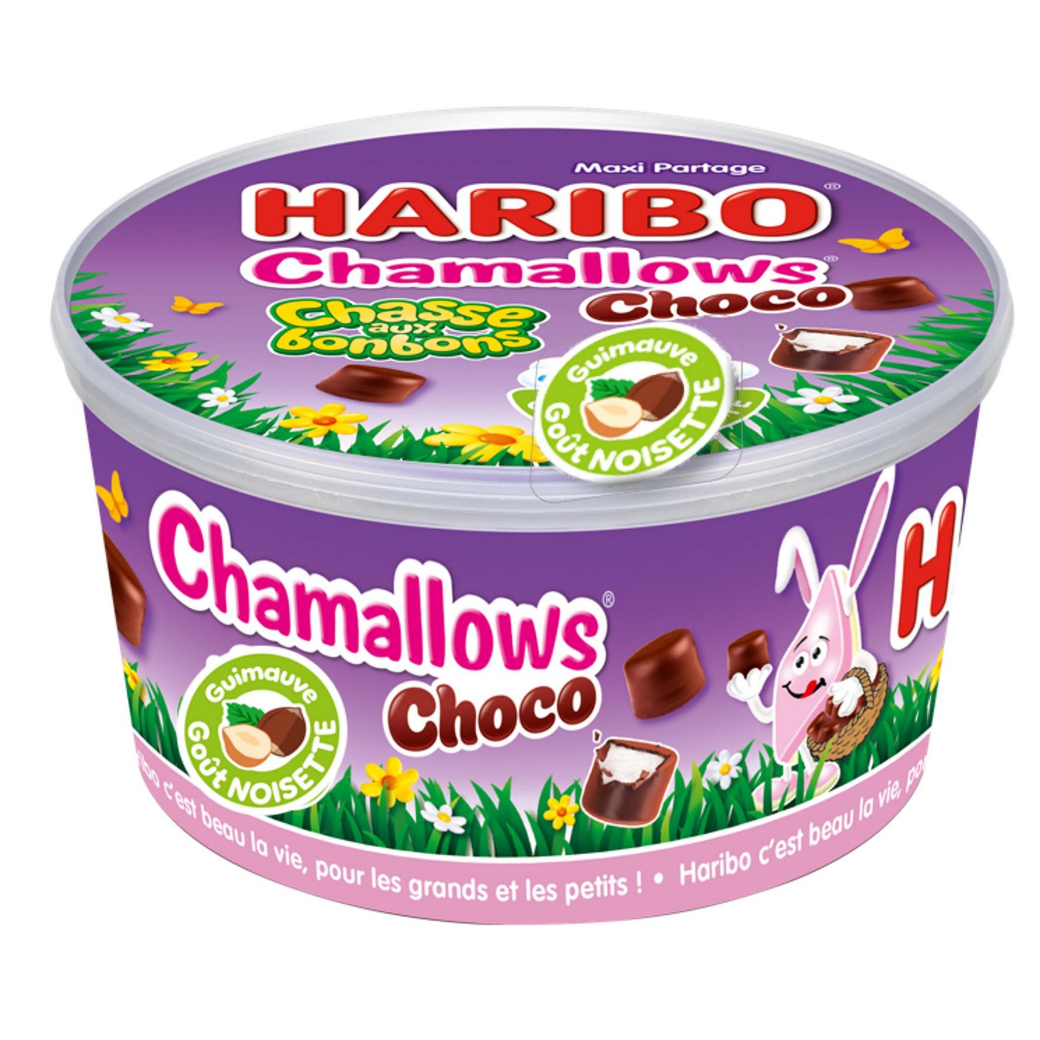 HARIBO Seau de chamallows enrobés de chocolat au lait 500g