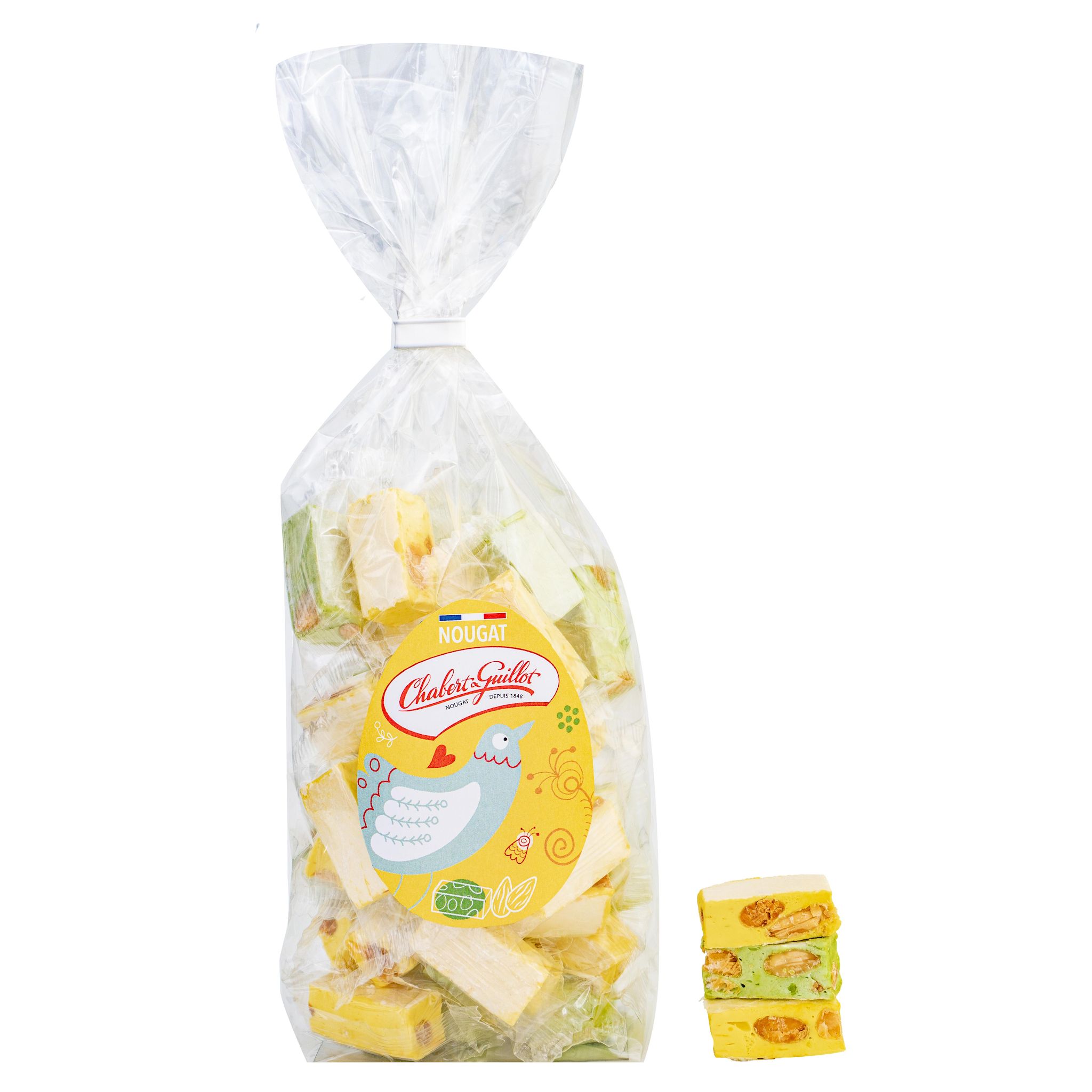 CHABERT ET GUILLOT Assortiment de nougats saveurs citron et pistache en sachet 190g