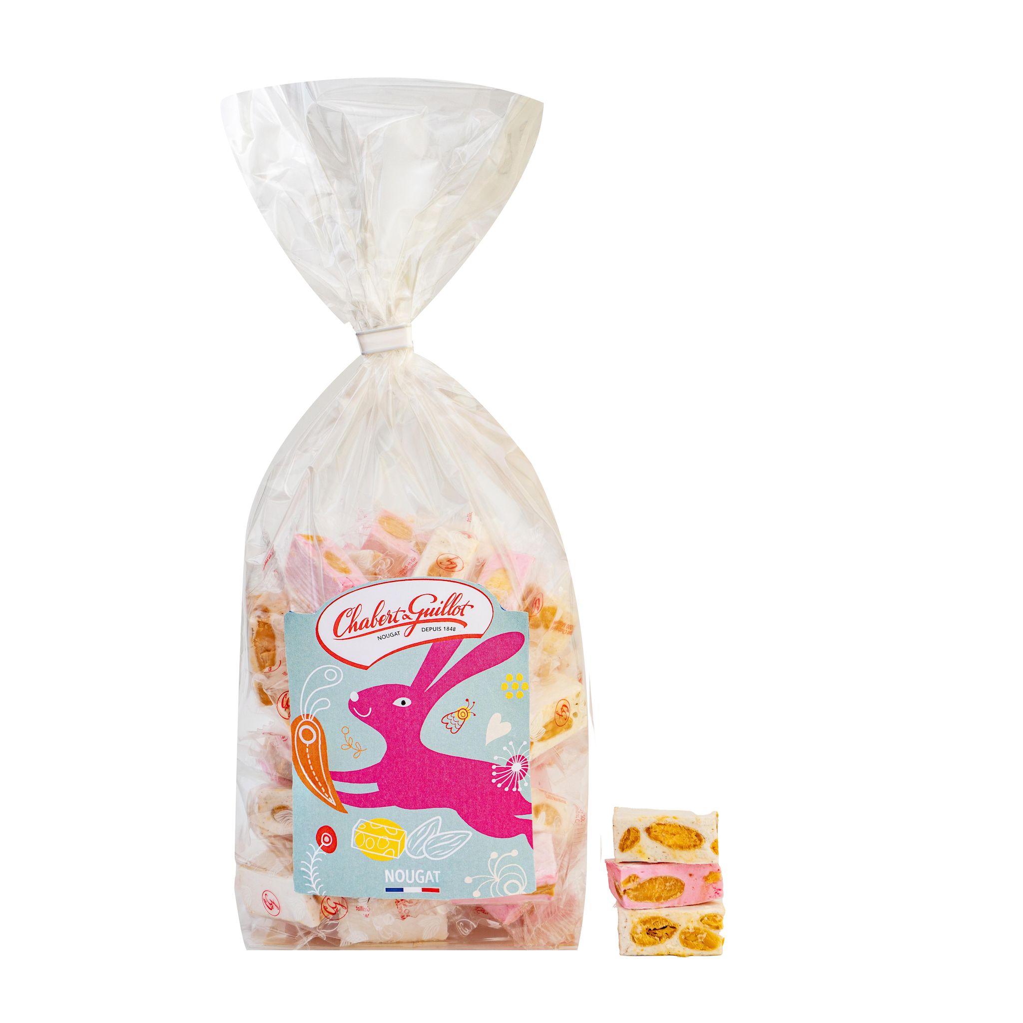 CHABERT ET GUILLOT Assortiment de nougats goût vanille de Madagascar et framboise 300g