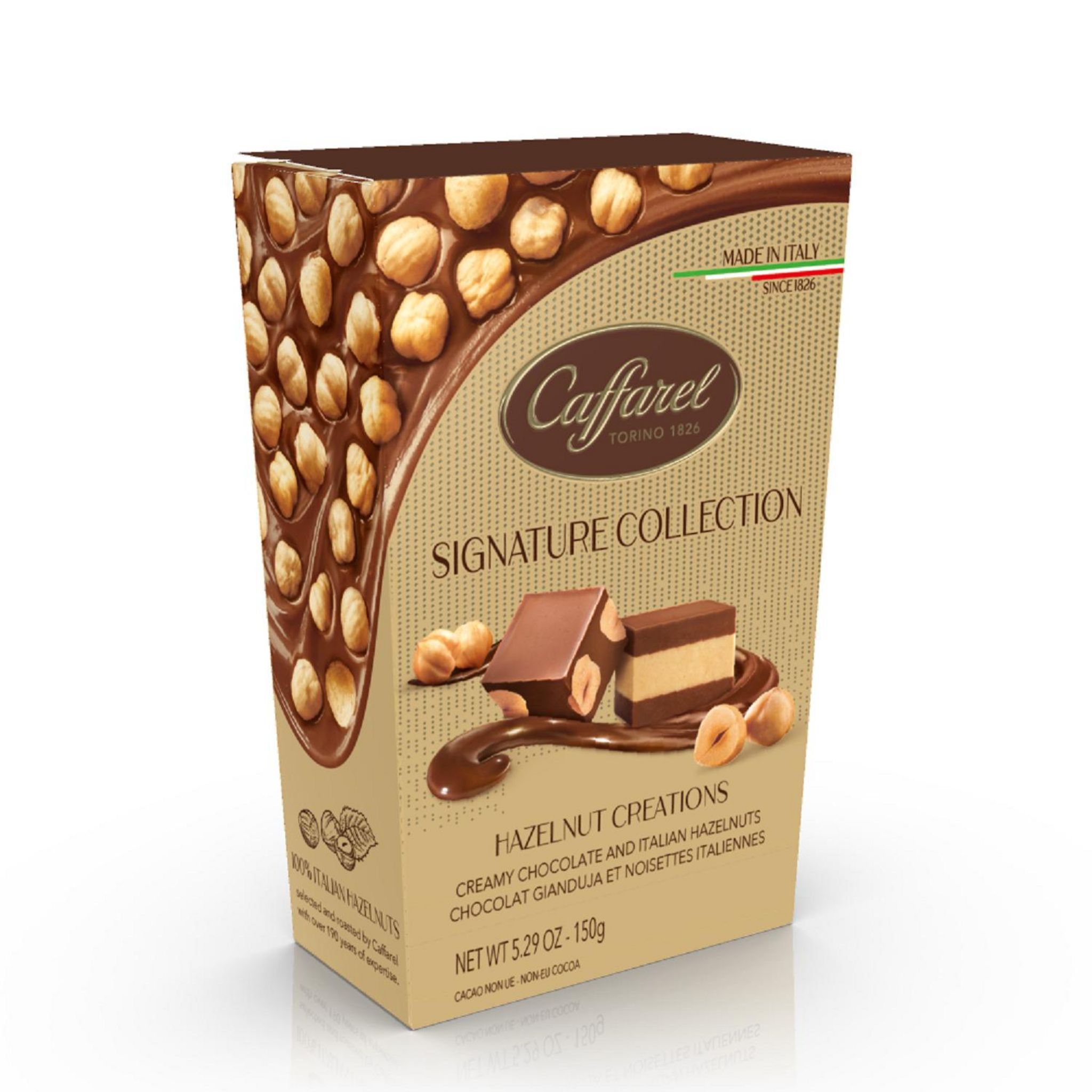 CAFFAREL Assortiment de chocolats au lait et noisette gianduia 150g