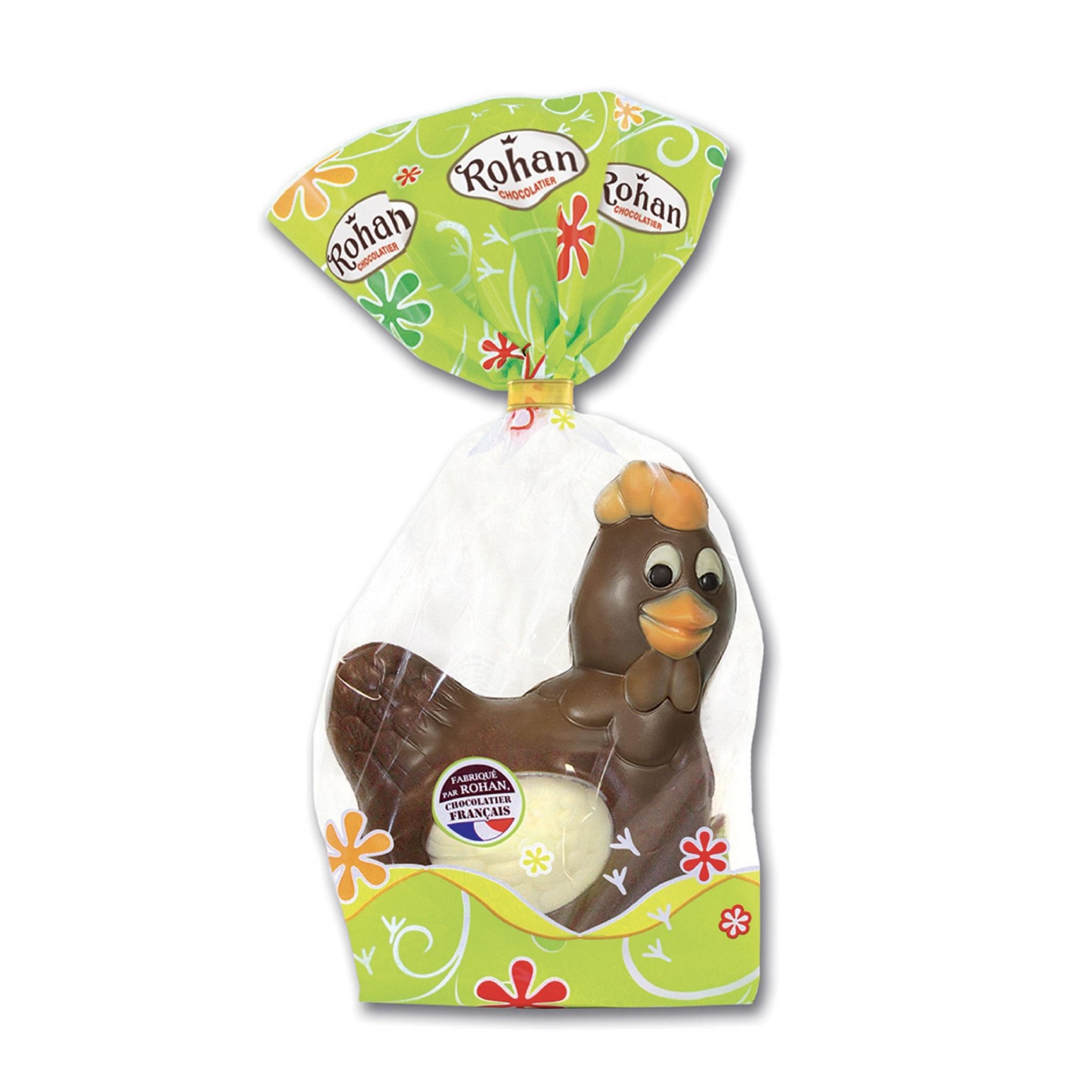 ROHAN Moulage poule au chocolat au lait décoré 200g