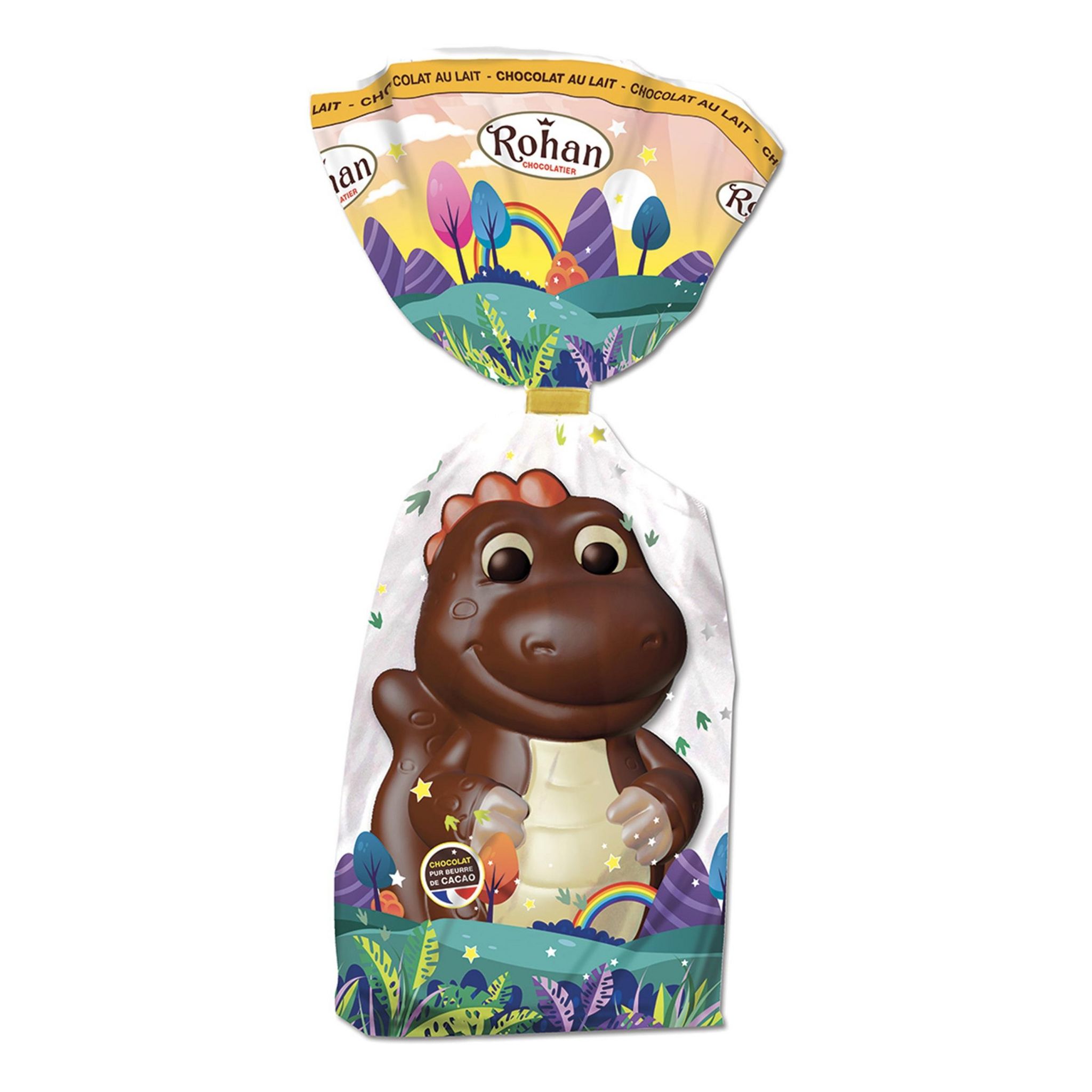 ROHAN Petit dino en chocolat au lait décoré 150g