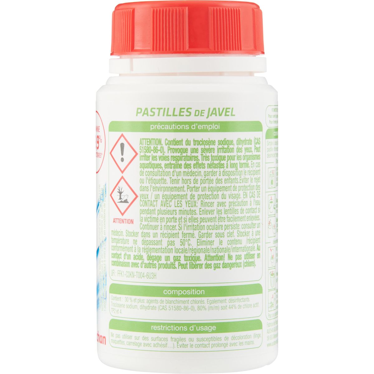 AUCHAN Pastilles de javel 48 pièces