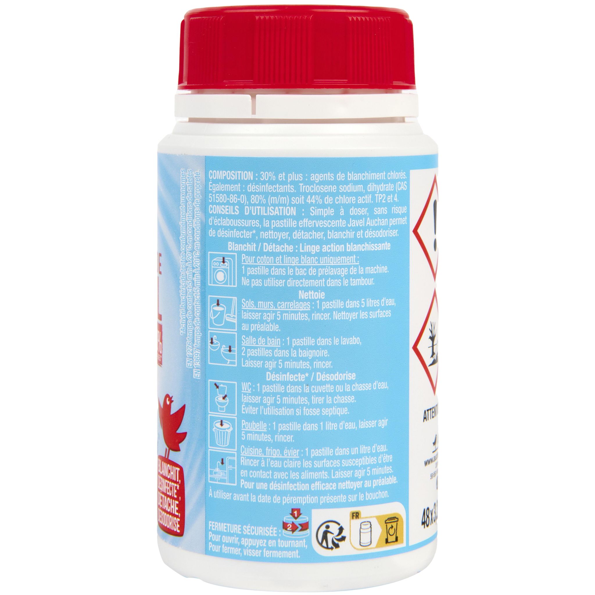 Voir la diapositive 3 : AUCHAN Pastilles de javel 48 pièces