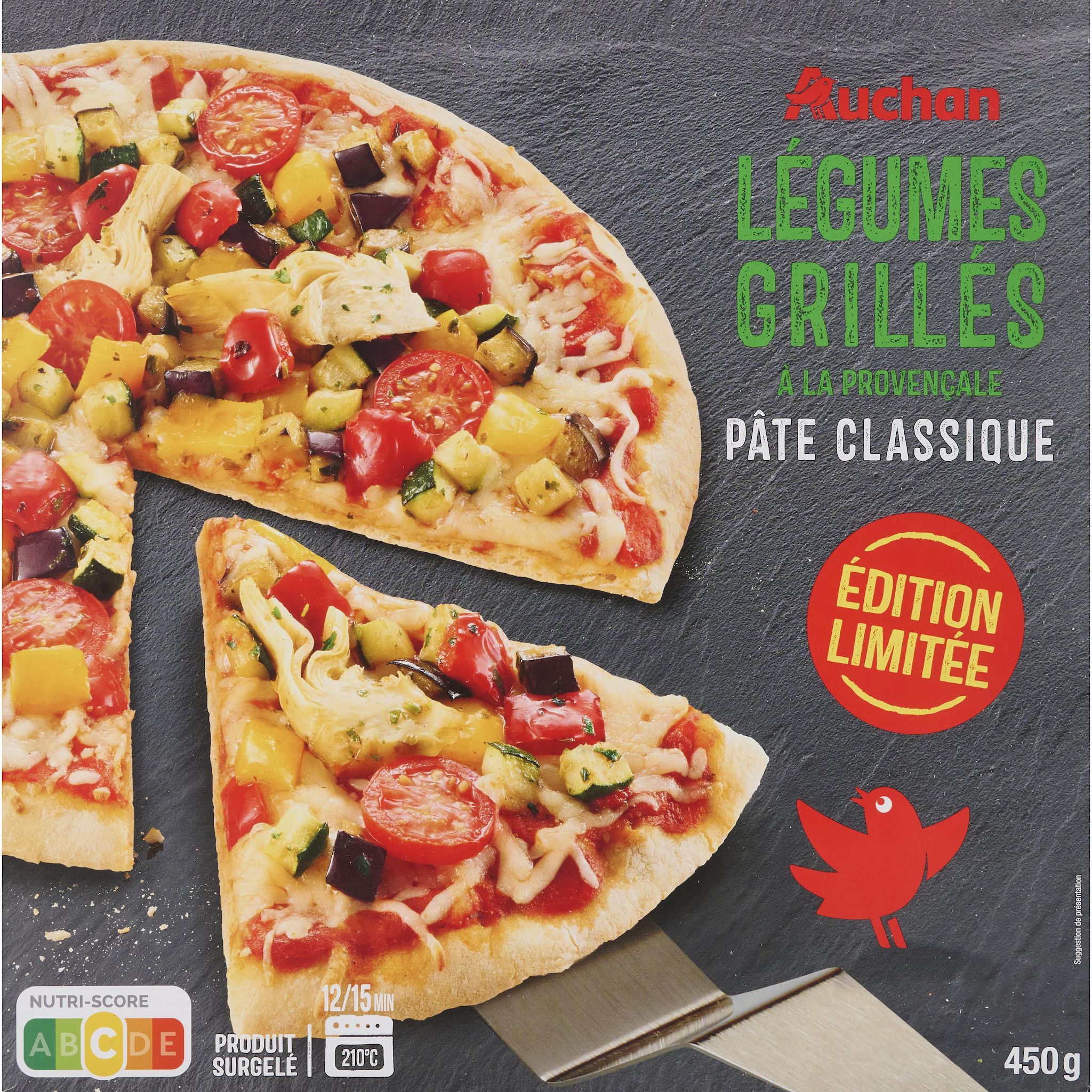 AUCHAN Pizza légumes grillés à la provençale 450g