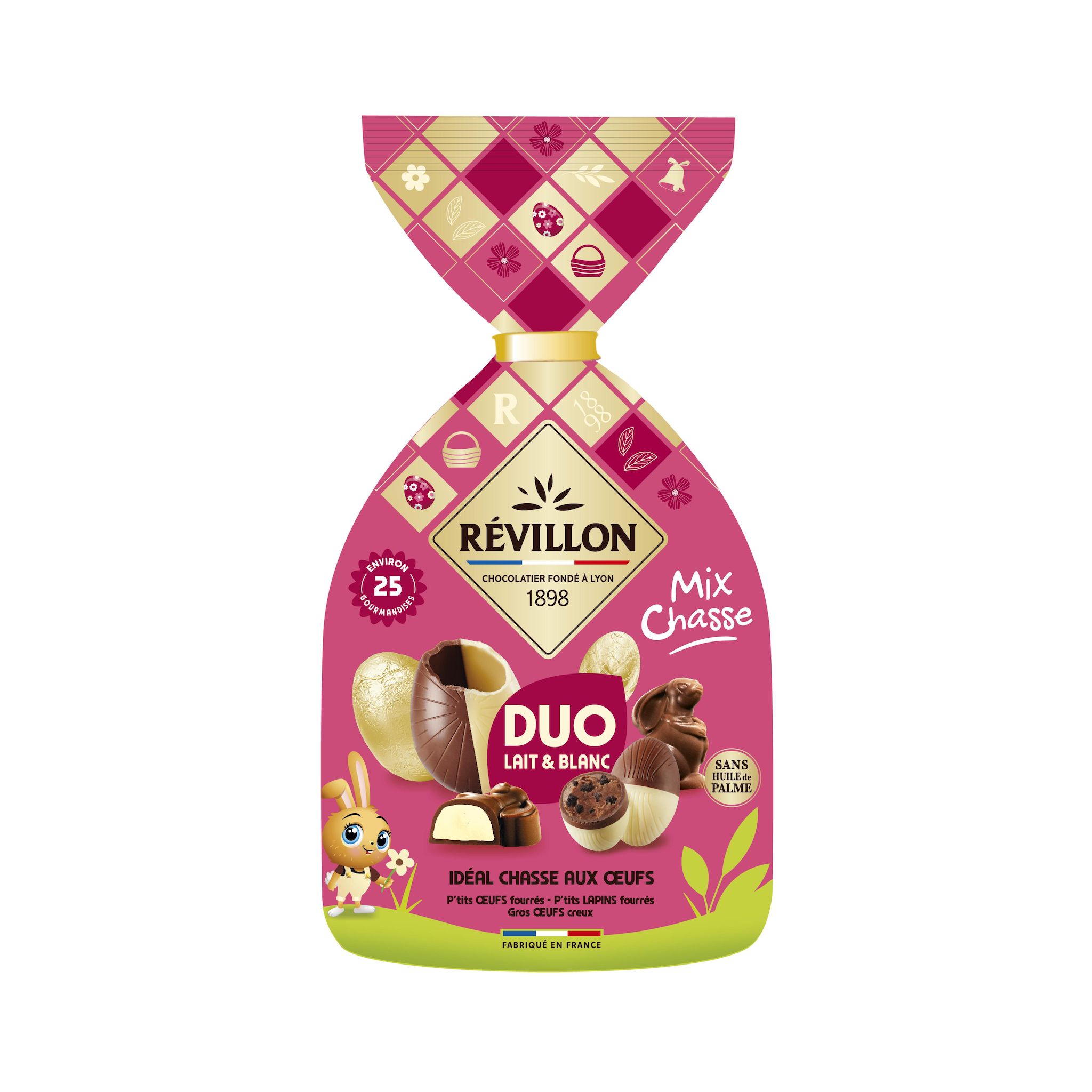 REVILLON CHOCOLATIER Assortiment de bonbons de chocolat au lait et blanc sans huile de palme 280g