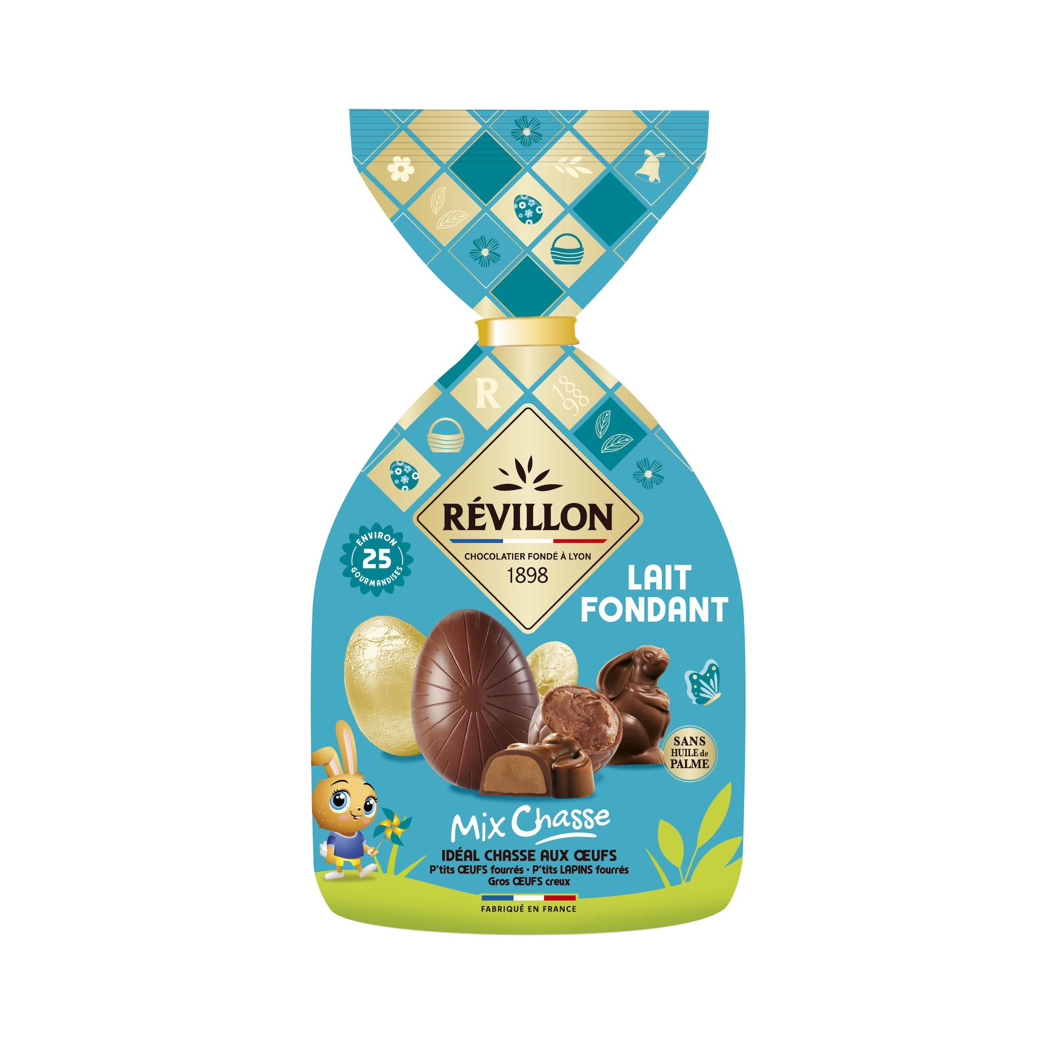 REVILLON CHOCOLATIER Assortiment de bonbons de chocolat au lait fourrés environ 25 bonbons 280g