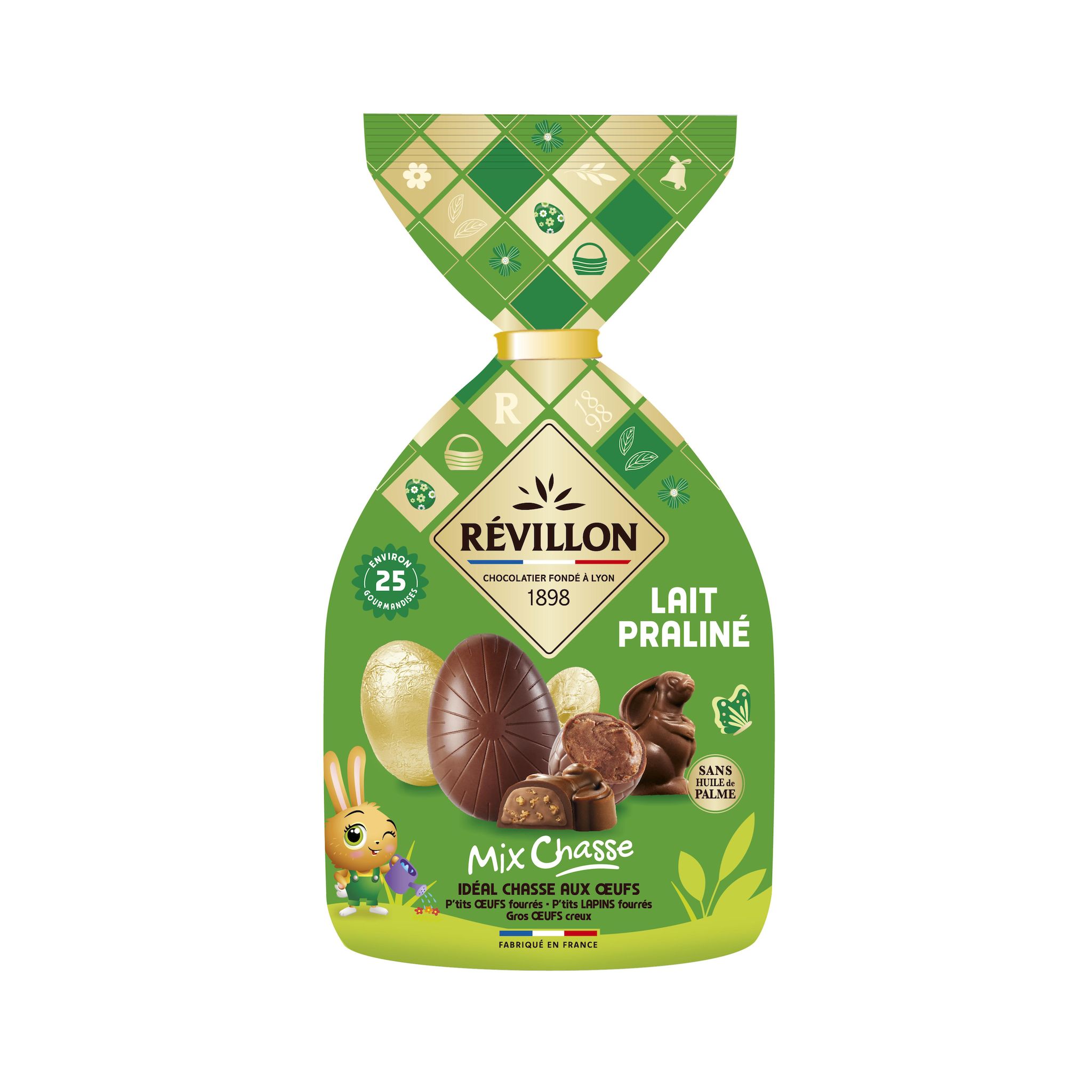 REVILLON CHOCOLATIER Assortiment de bonbons de chocolat au lait fourrés aux éclats de crêpes croustillantes 280g