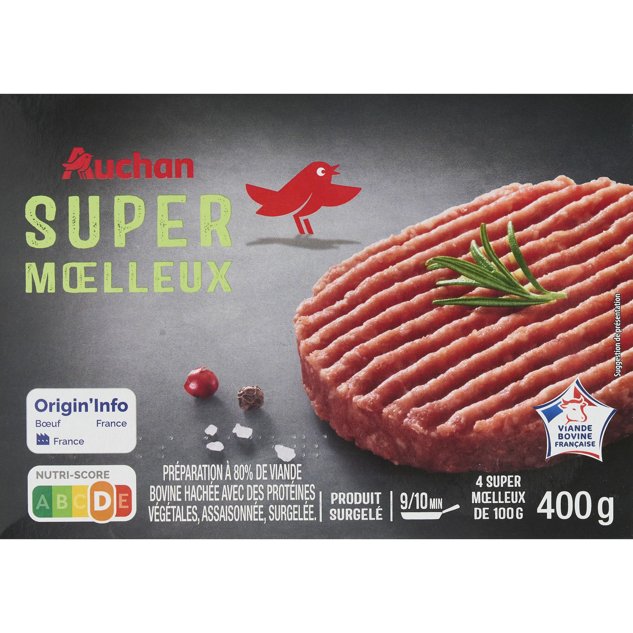 AUCHAN Super moelleux 4 pièces 400g
