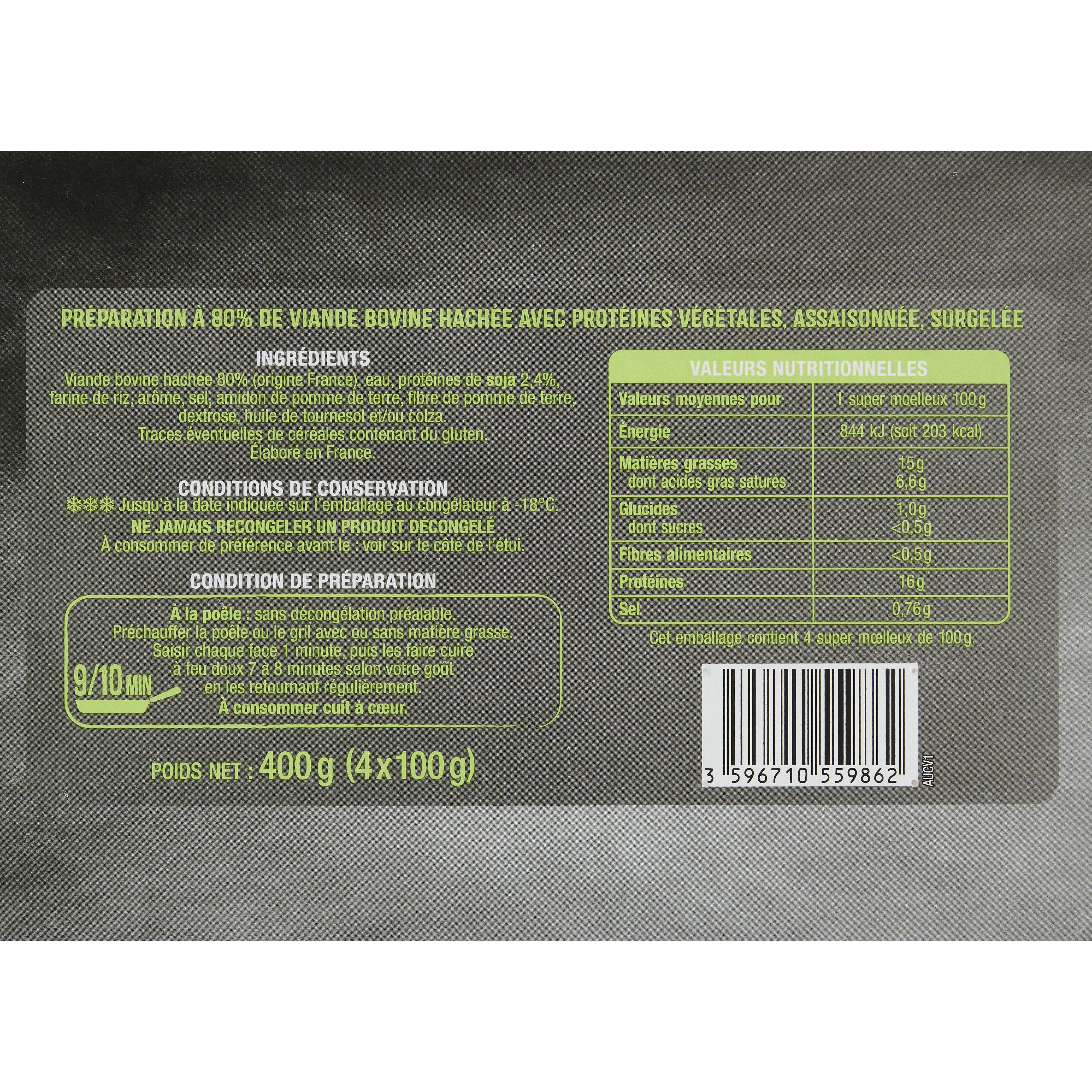 Voir la diapositive 4 : AUCHAN Super moelleux 4 pièces 400g