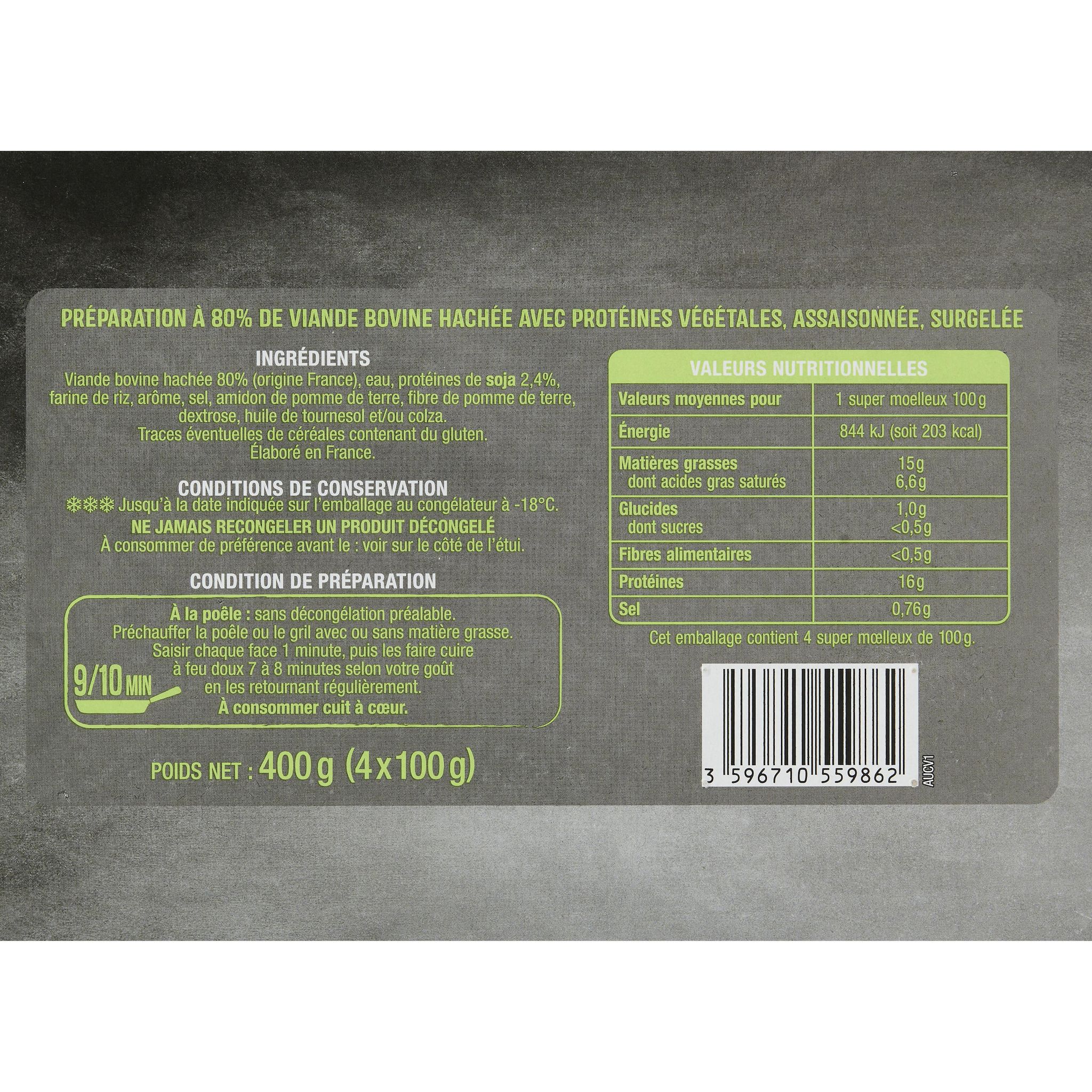 Voir la diapositive 4 : AUCHAN Super moelleux 4 pièces 400g