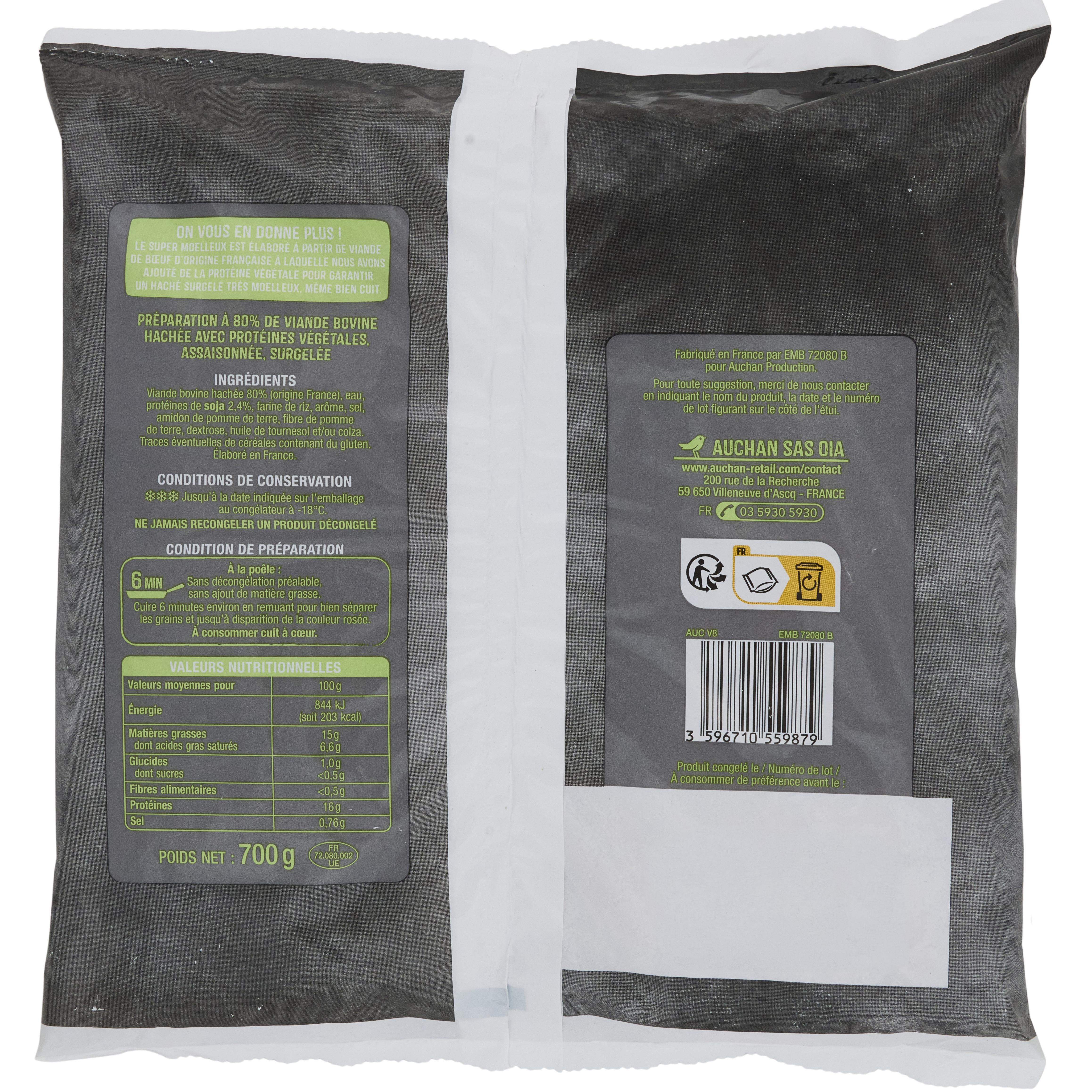 Voir la diapositive 2 : AUCHAN Égrené super moelleux 700g