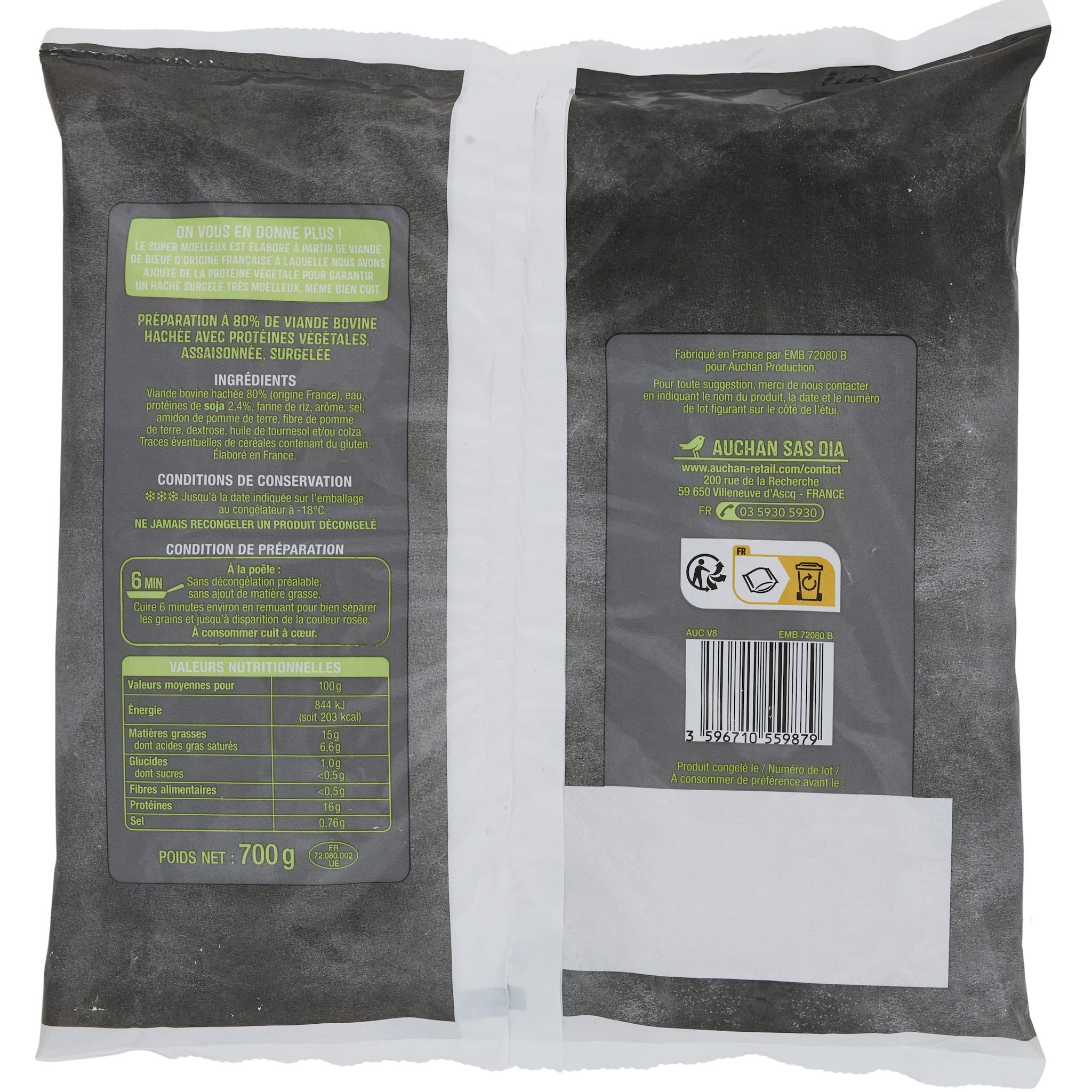 Voir la diapositive 2 : AUCHAN Égrené super moelleux 700g