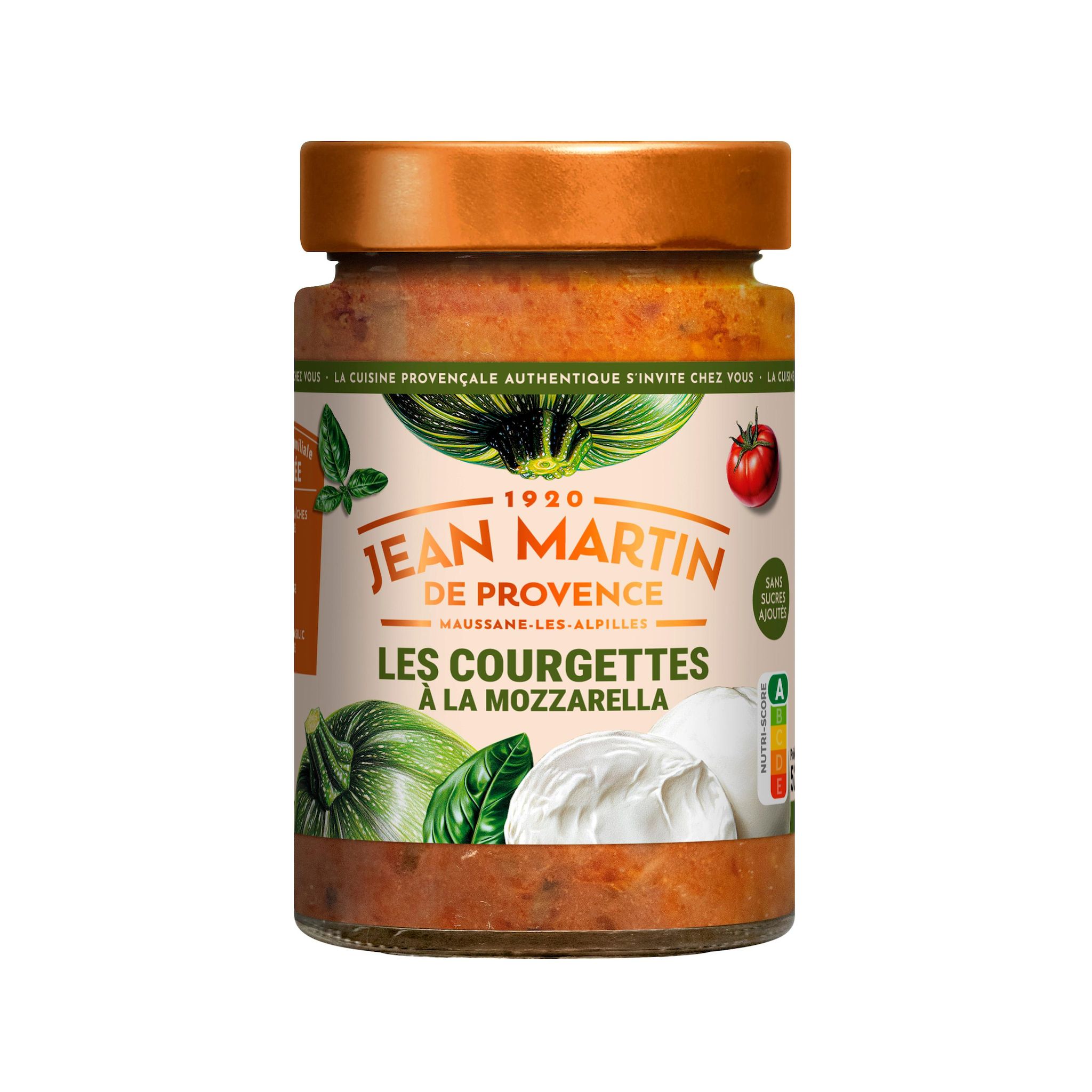 JEAN MARTIN Courgettes à la mozzarella tomate et basilic 520g
