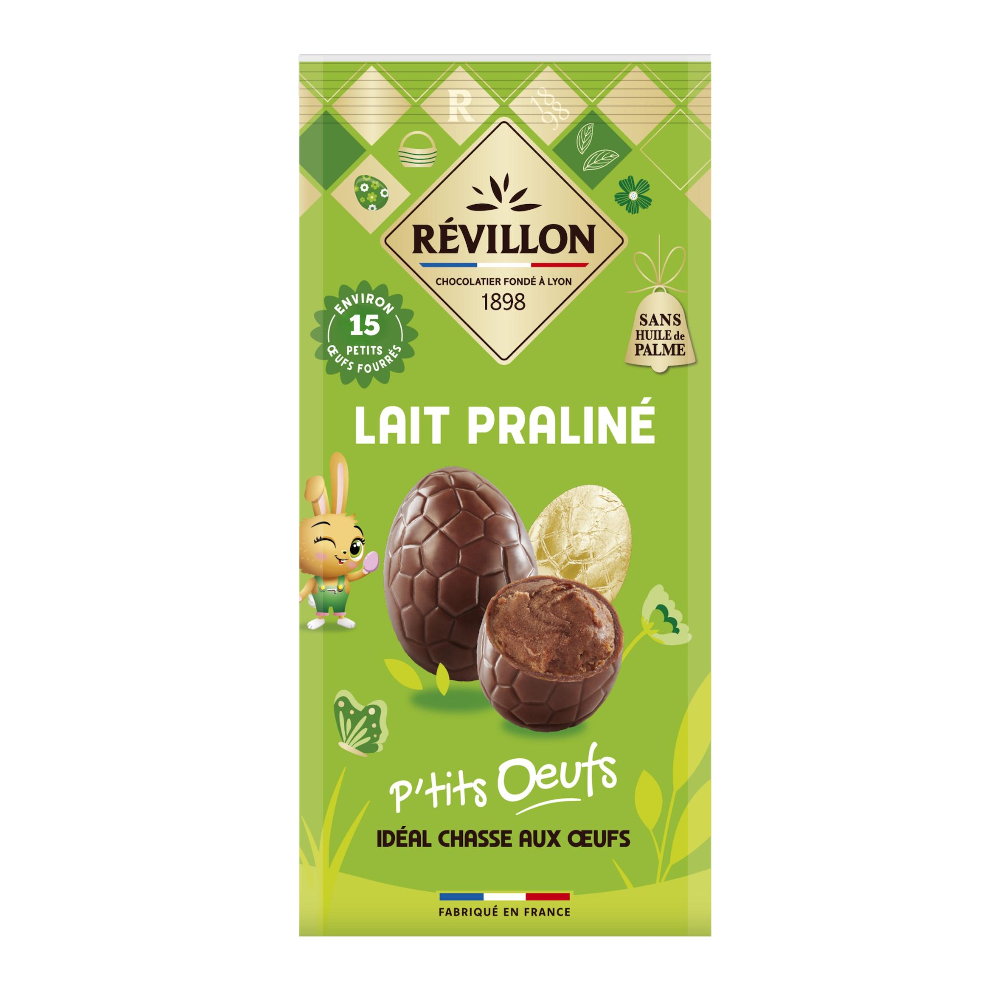 REVILLON CHOCOLATIER Oeufs fourrés au praliné chocolat au lait en sachet 120g
