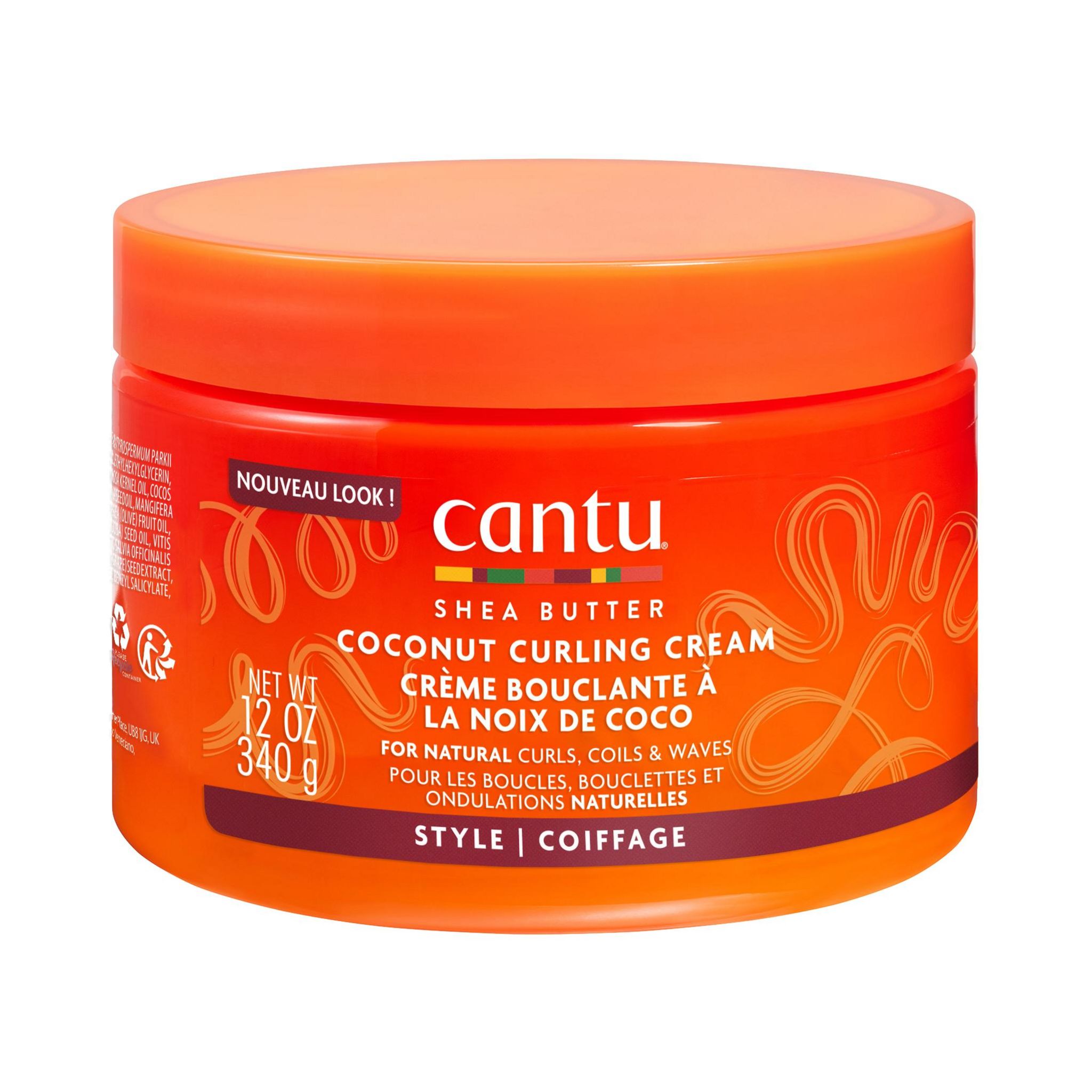 CANTU Crème bouclante noix de coco pour boucles, ondulations 340g