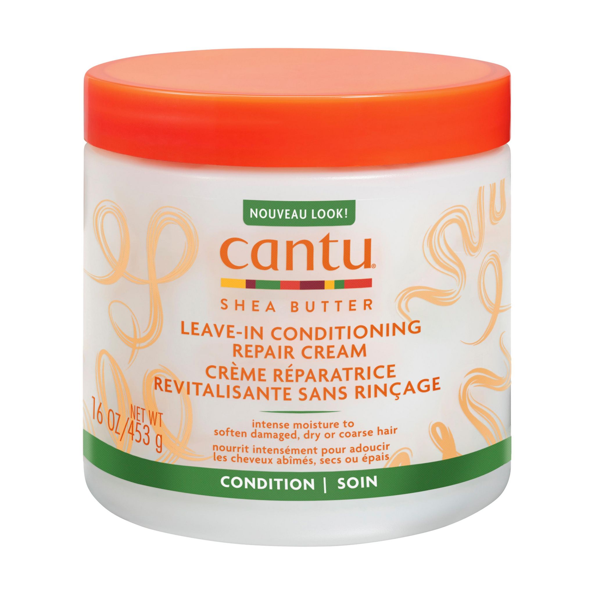 CANTU Crème réparatrice revitalisante sans rinçage cheveux abîmés, secs ou épais 453g