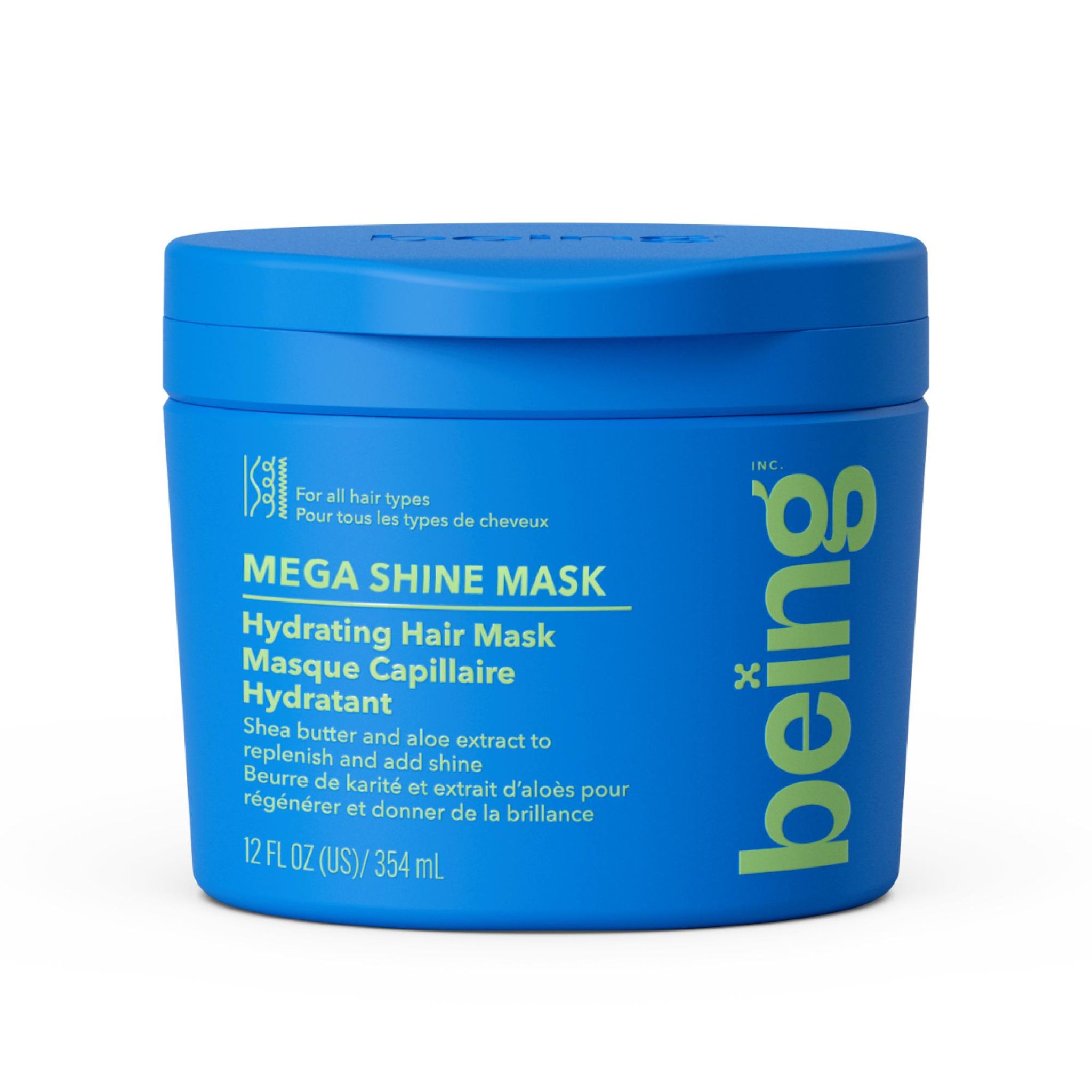 BEING Masque capillaire hydratant mega shine 354ml
