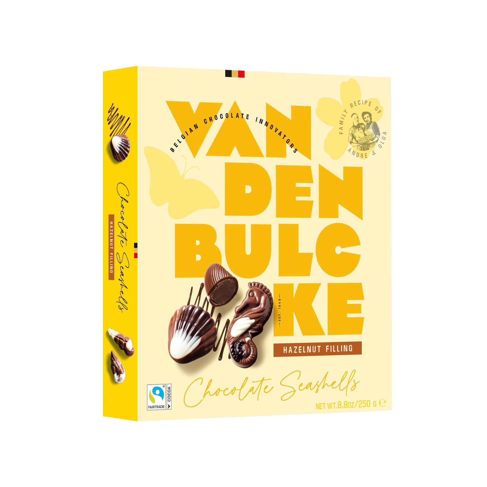 Assortiment de chocolats au lait au praliné en forme de coquillages 250g