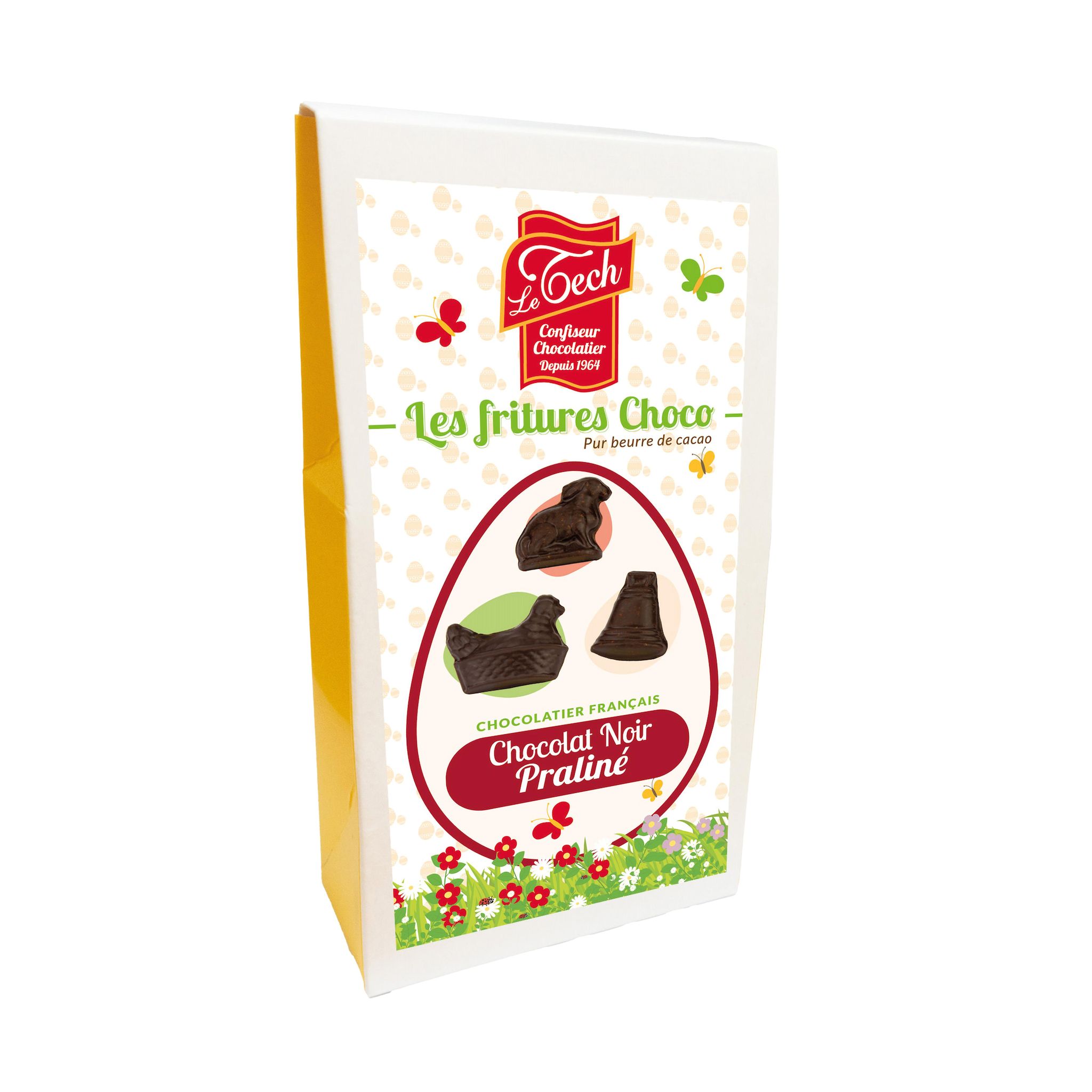 LE TECH Bouchées de chocolat noir praliné aux amandes 130g