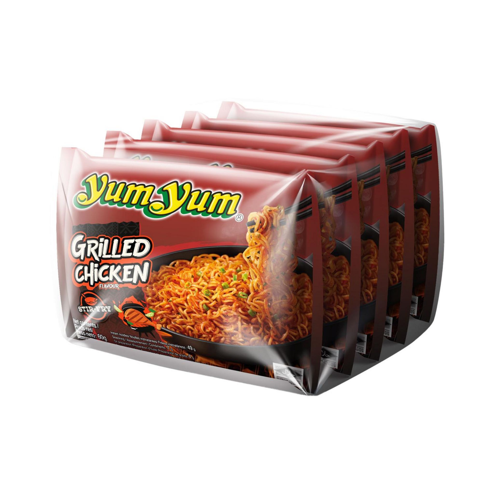 YUM YUM Nouilles instantanées saveur poulet grillé 5x60g
