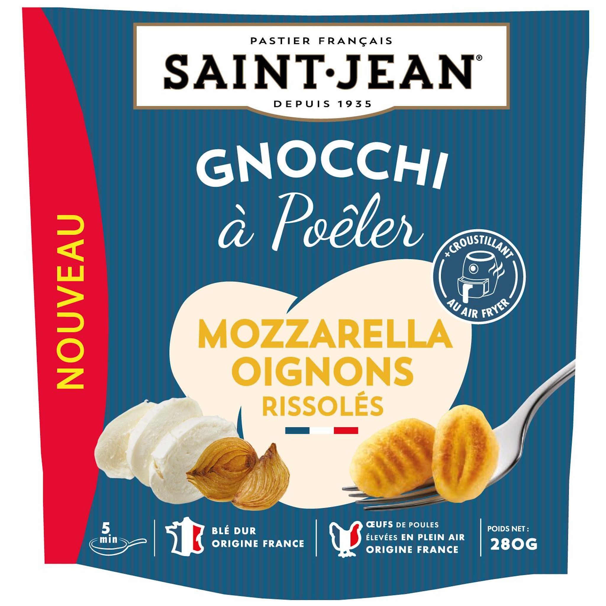 SAINT JEAN Gnocchi à poêler à la mozzarella et oignons rissolés 2 parts 280g