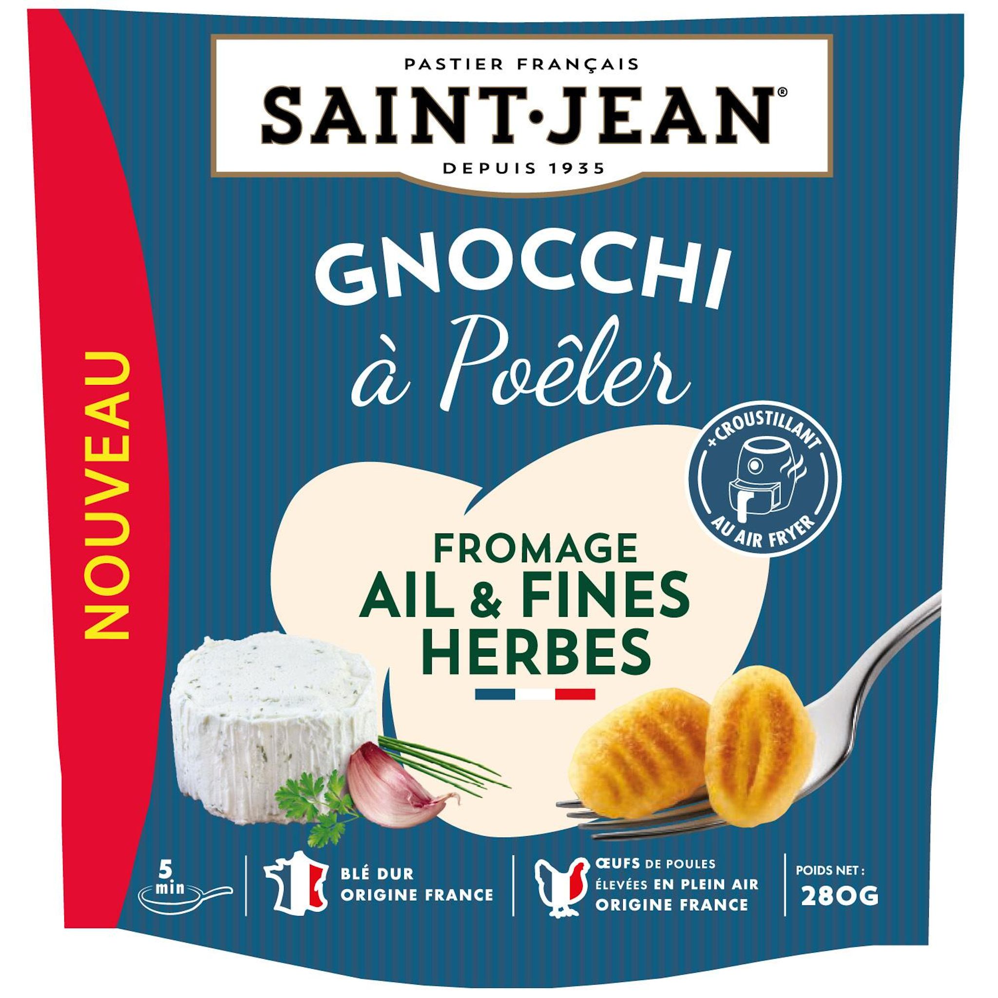 SAINT JEAN Gnocchi à poêler au fromage et ail et fines herbes 2 parts 280g