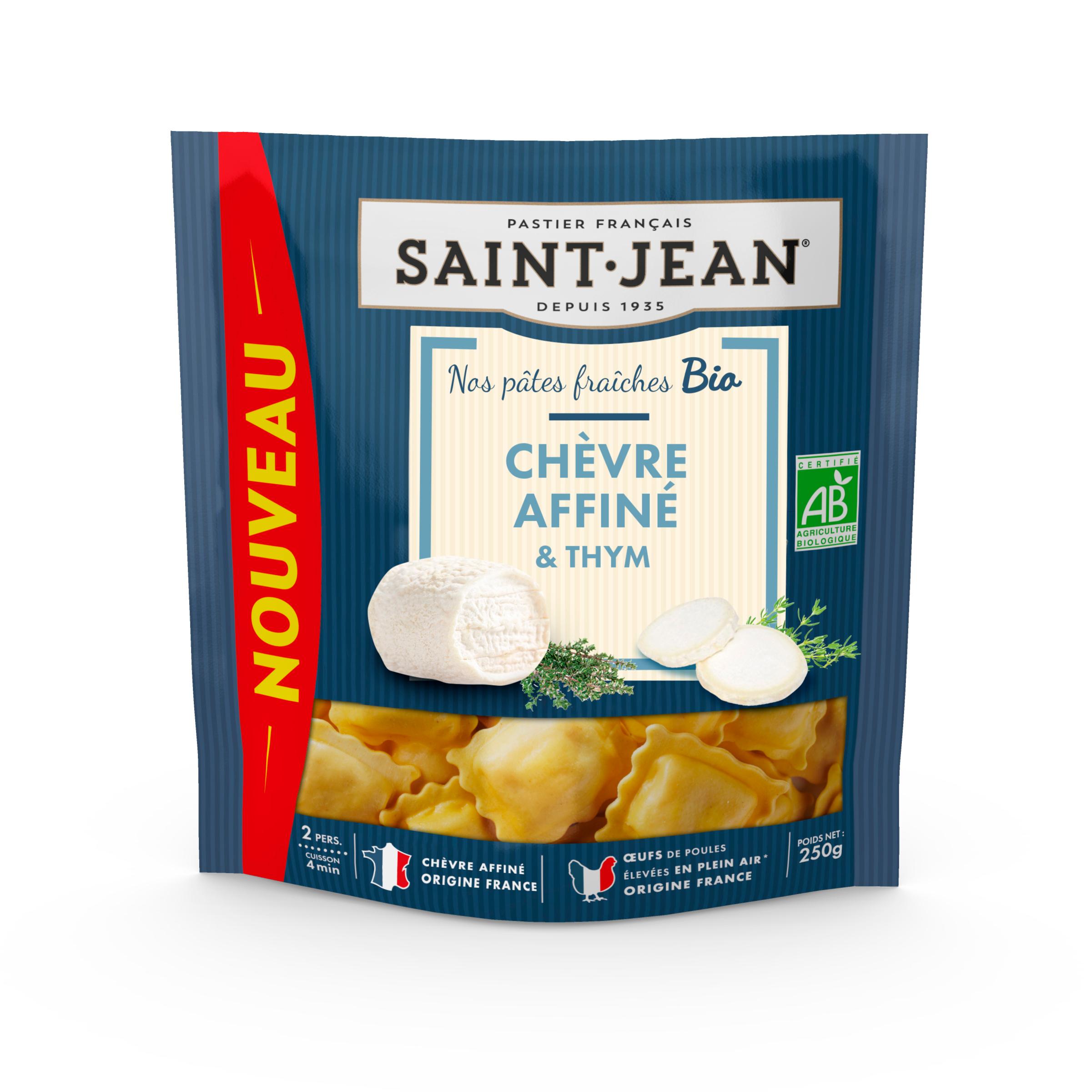 SAINT JEAN Ravioli bio au chèvre affiné et thym 2 parts 250g