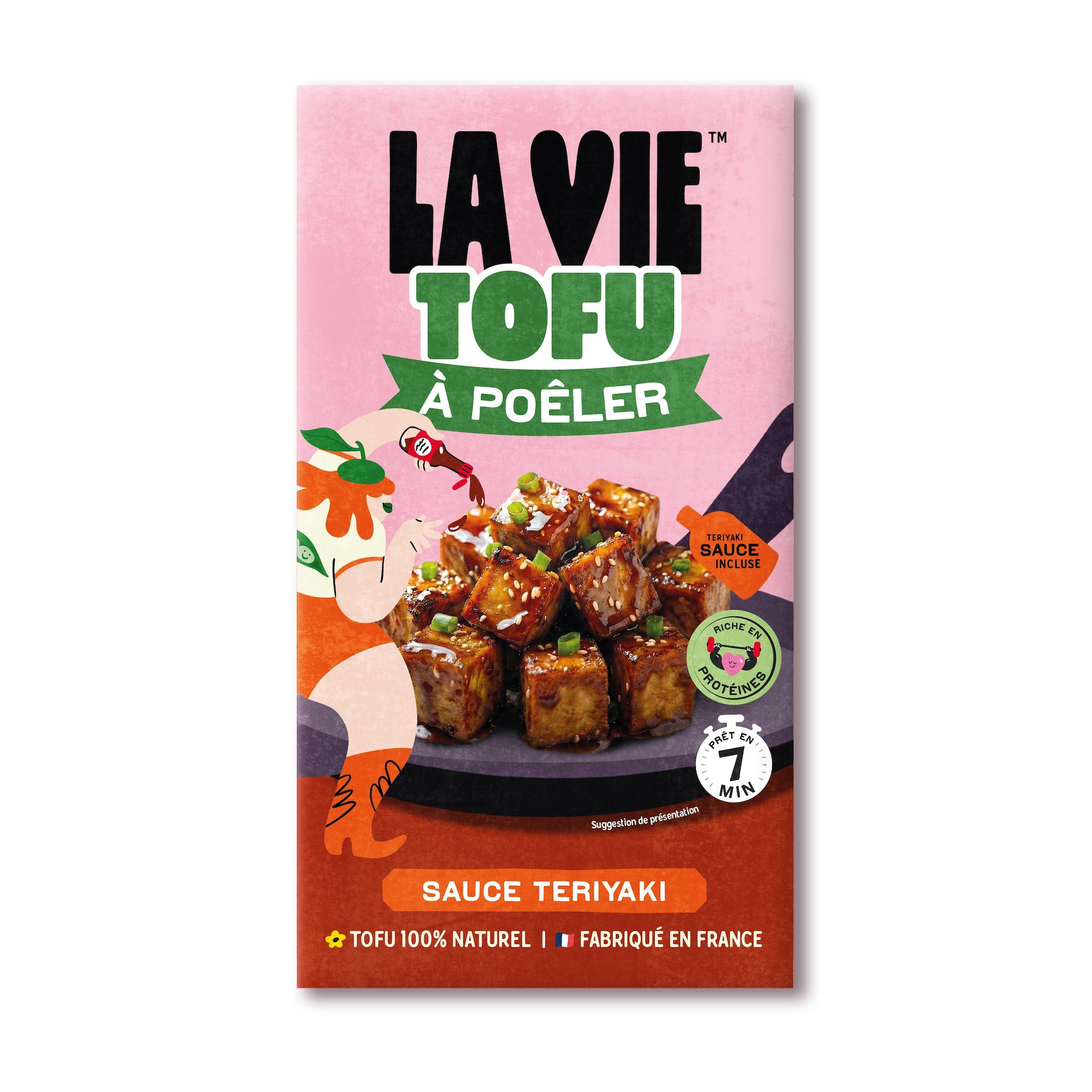 LA VIE Tofu fumé en dés à poêler sauce teriyaki 200g