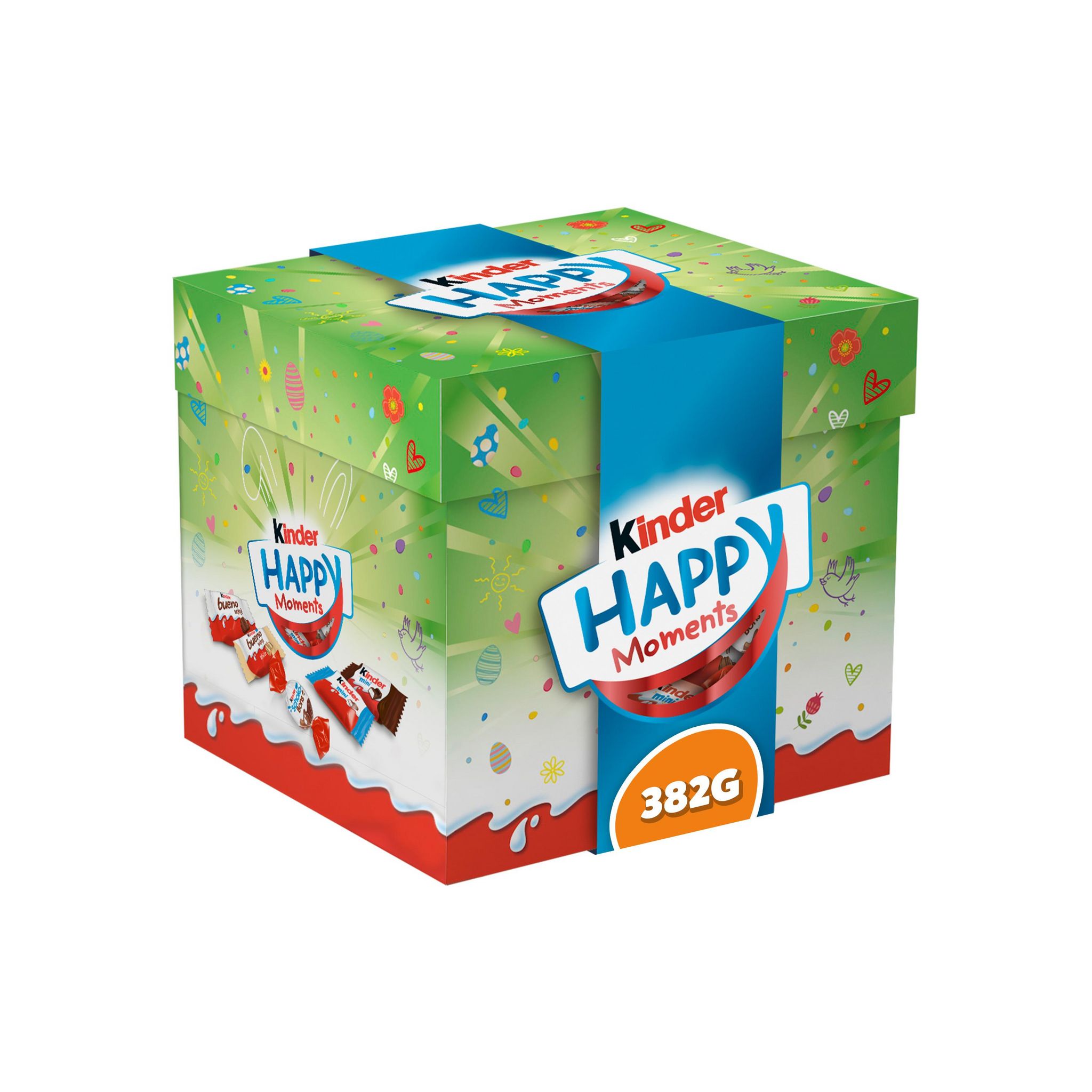 KINDER Happy Moments assortiment de confiseries fourrés au lait et aux noisettes en boîte 382g