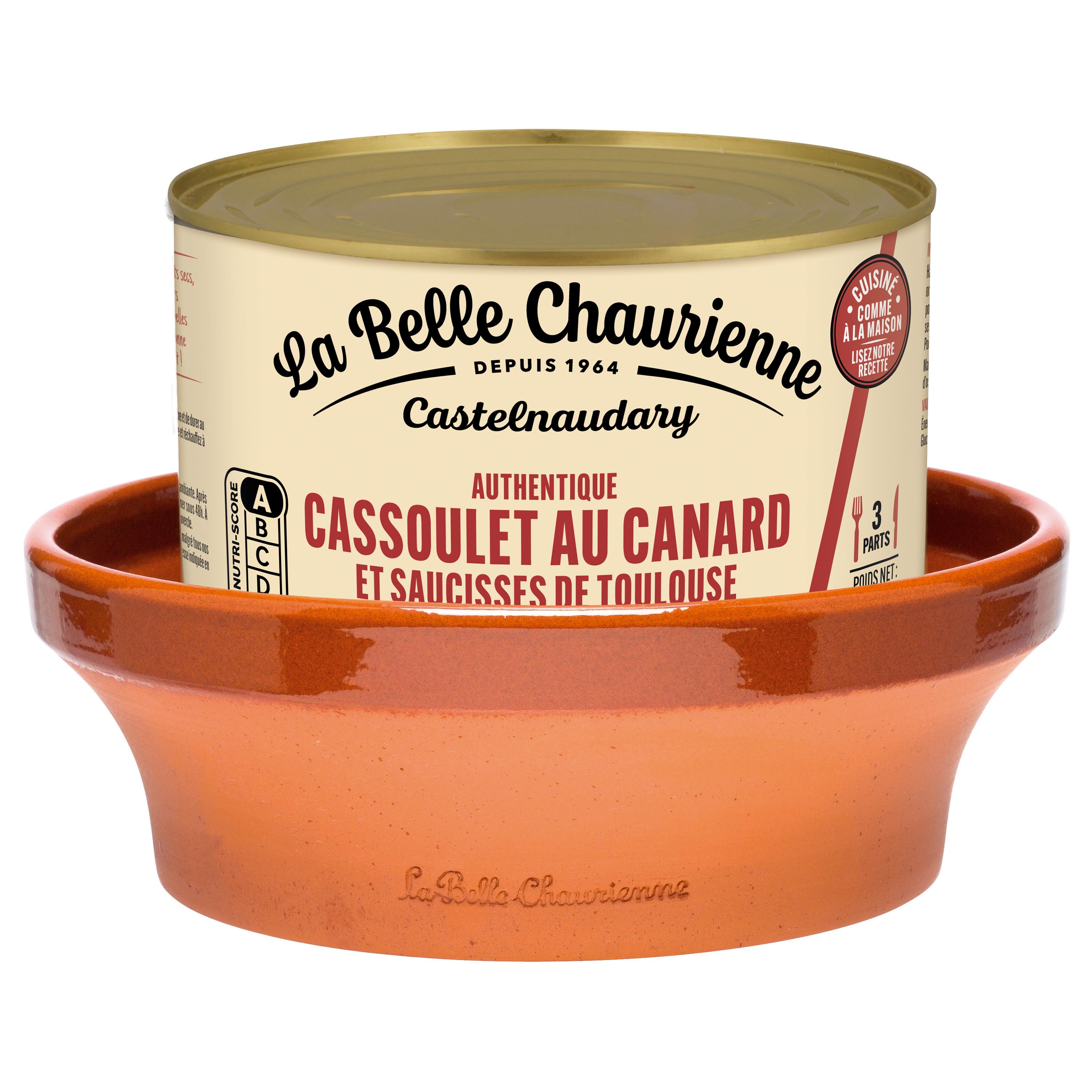 LA BELLE CHAURIENNE Authentique cassoulet au canard et saucisses de Toulouse avec cassolette 3 portions 1kg580