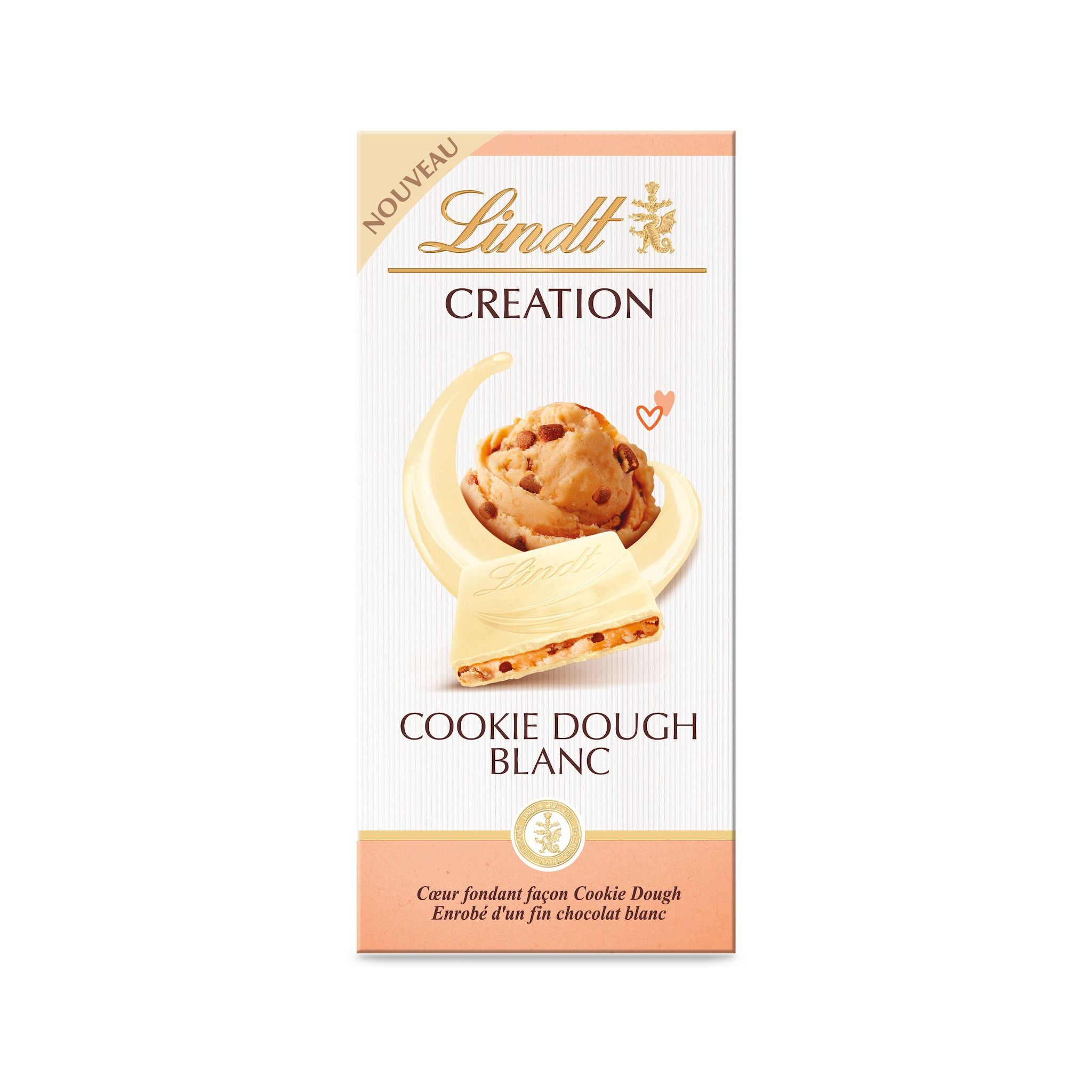 LINDT Création tablette de chocolat blanc cookie dough 150g