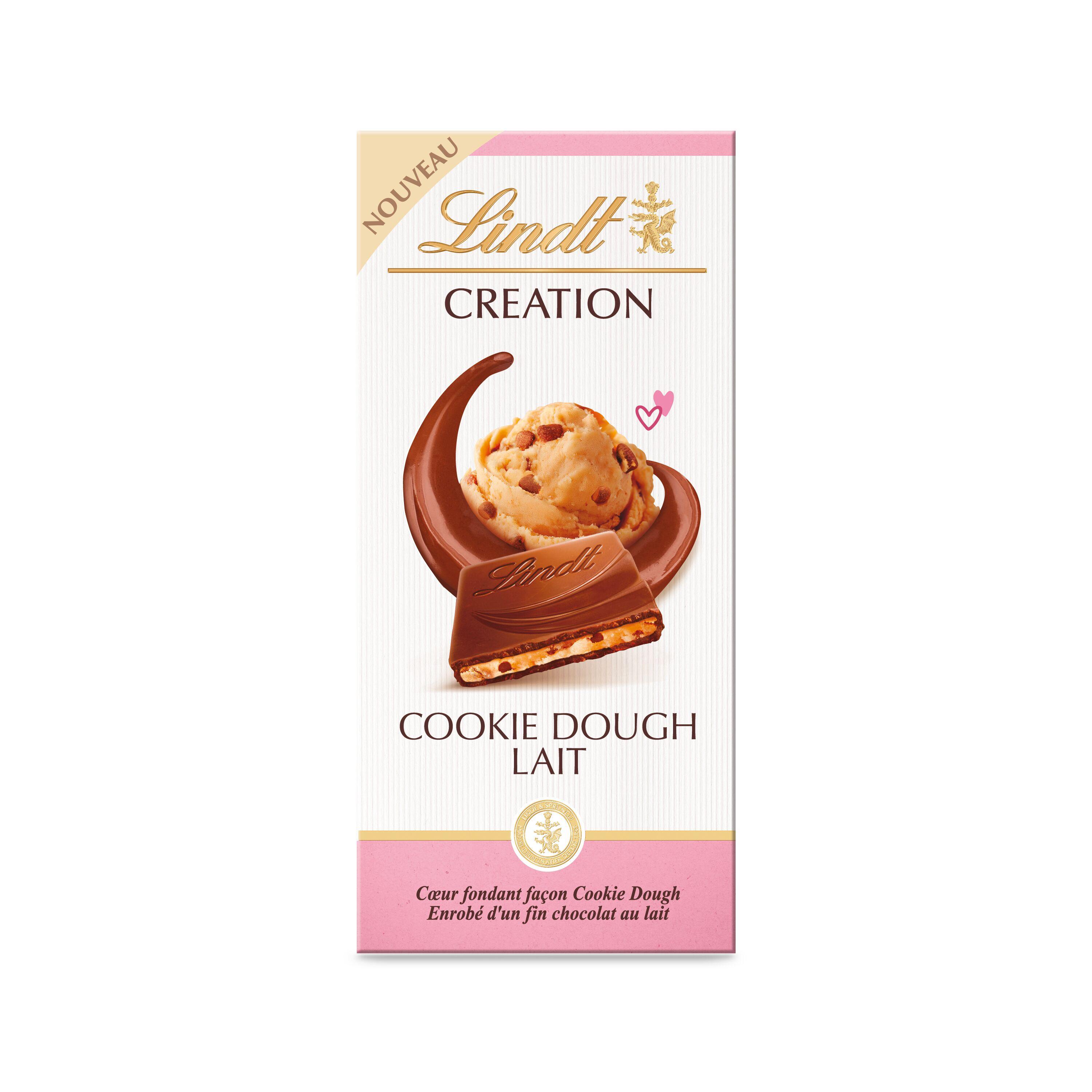 LINDT Création tablette de chocolat au lait cookie dough 150g