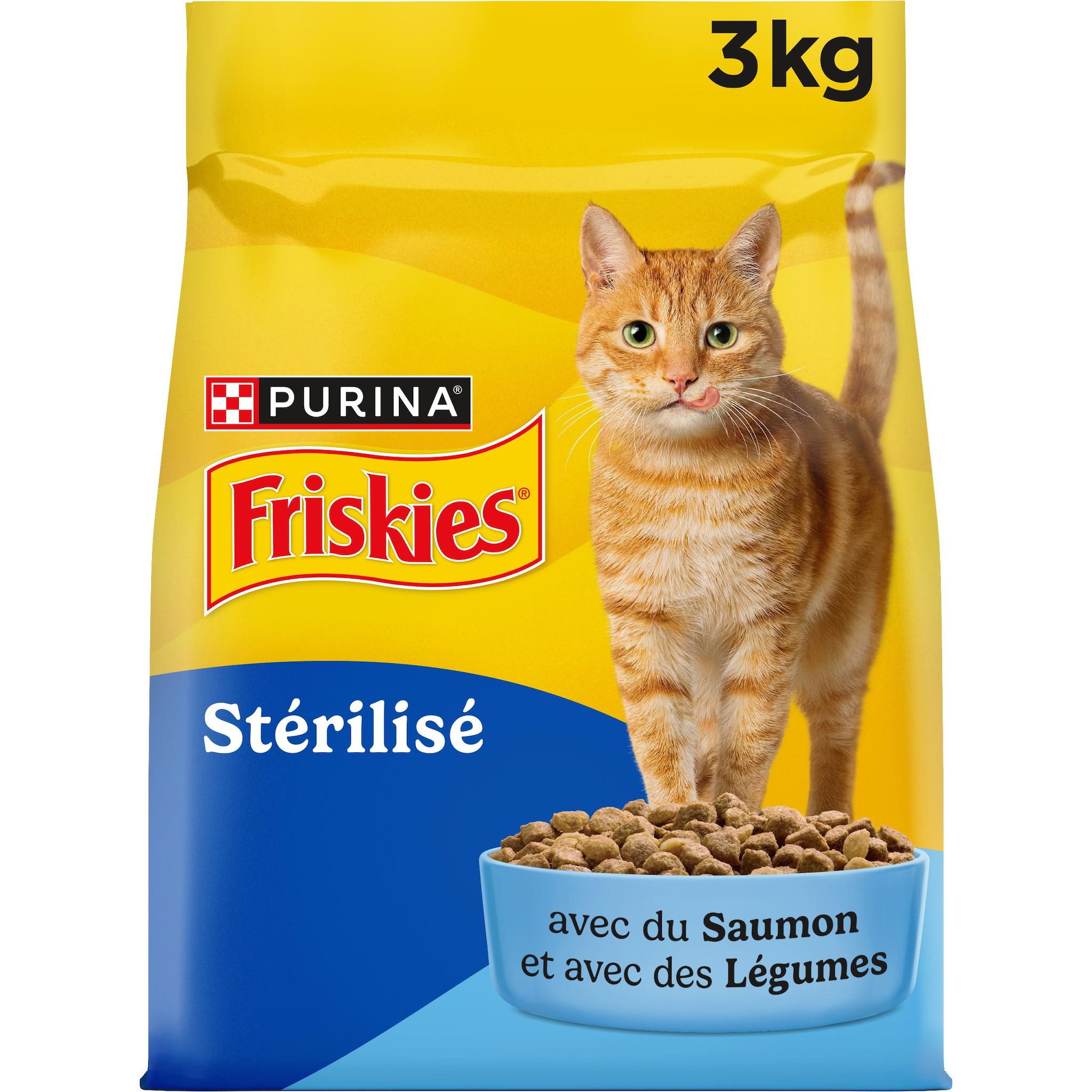 Voir la diapositive 2 : FRISKIES Croquettes au saumon et légumes pour chat adulte stérilisé 3kg