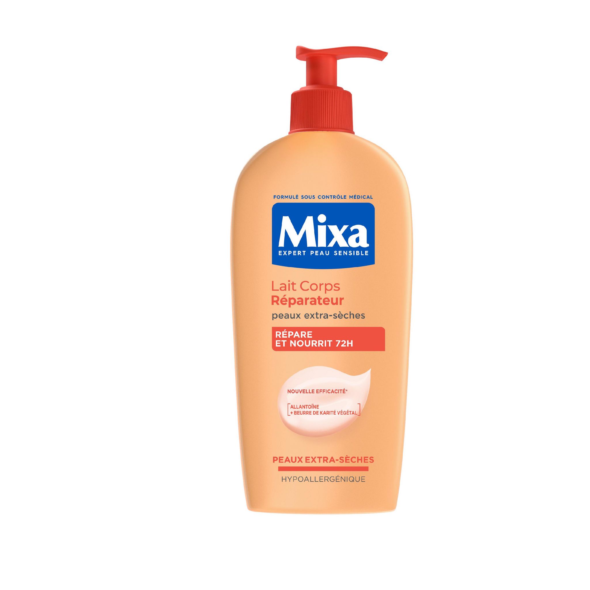 MIXA Lait corps réparateur 72H peaux extra sèches 400ml