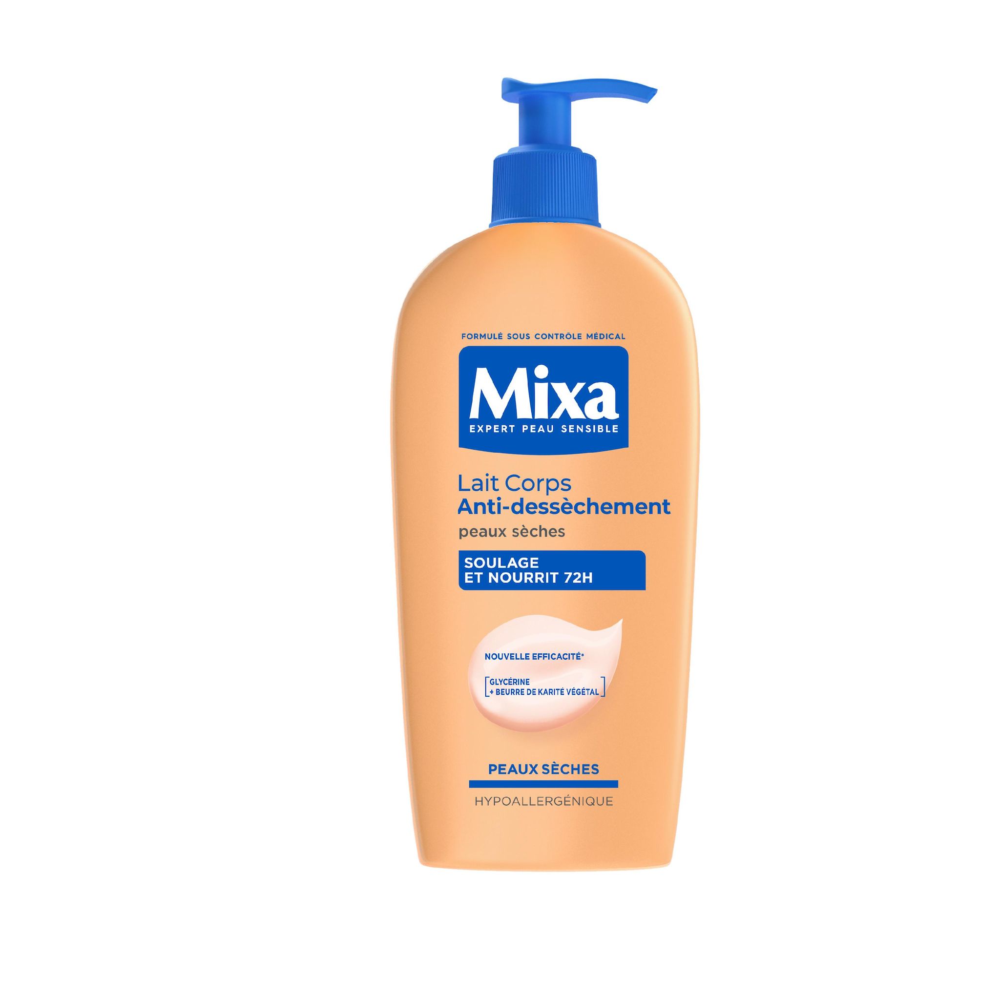 MIXA Lait corps anti-dessèchement glycérine et beurre de karité peaux sèches 400ml