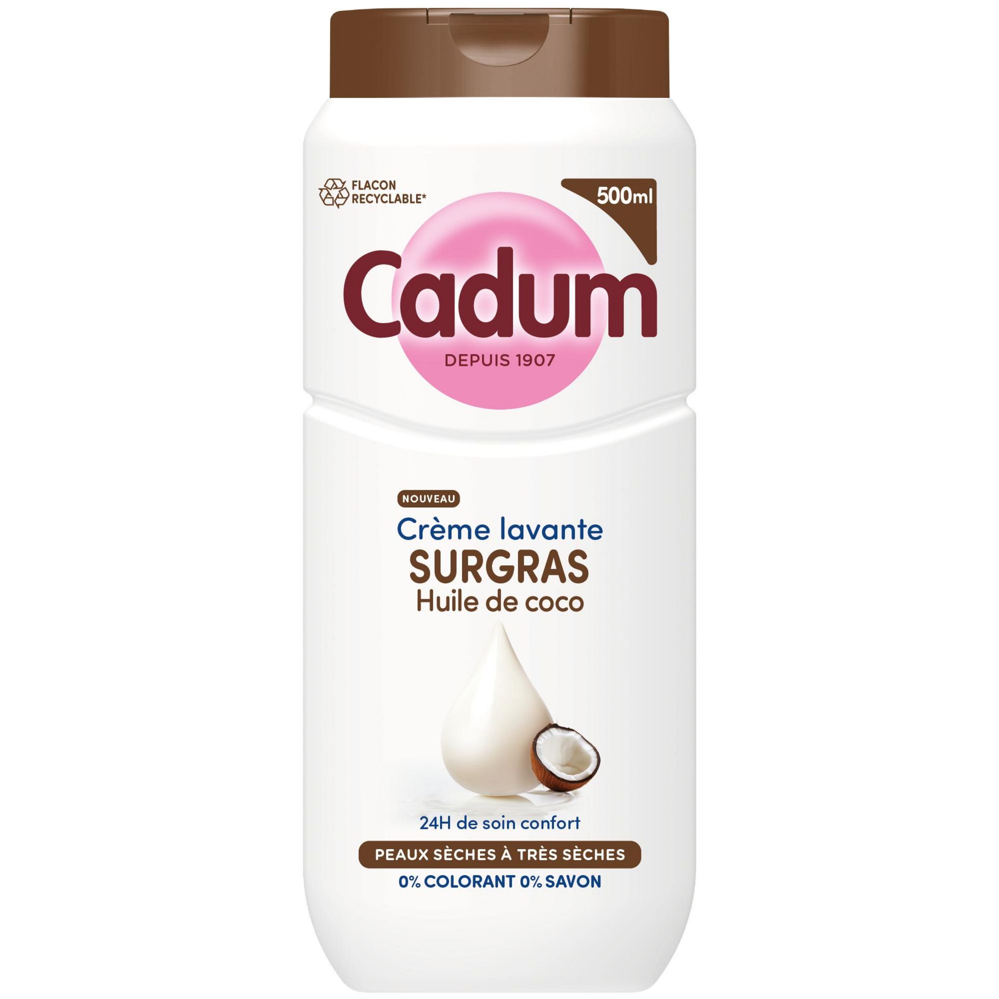 CADUM Crème lavante surgras huile de coco 500ml