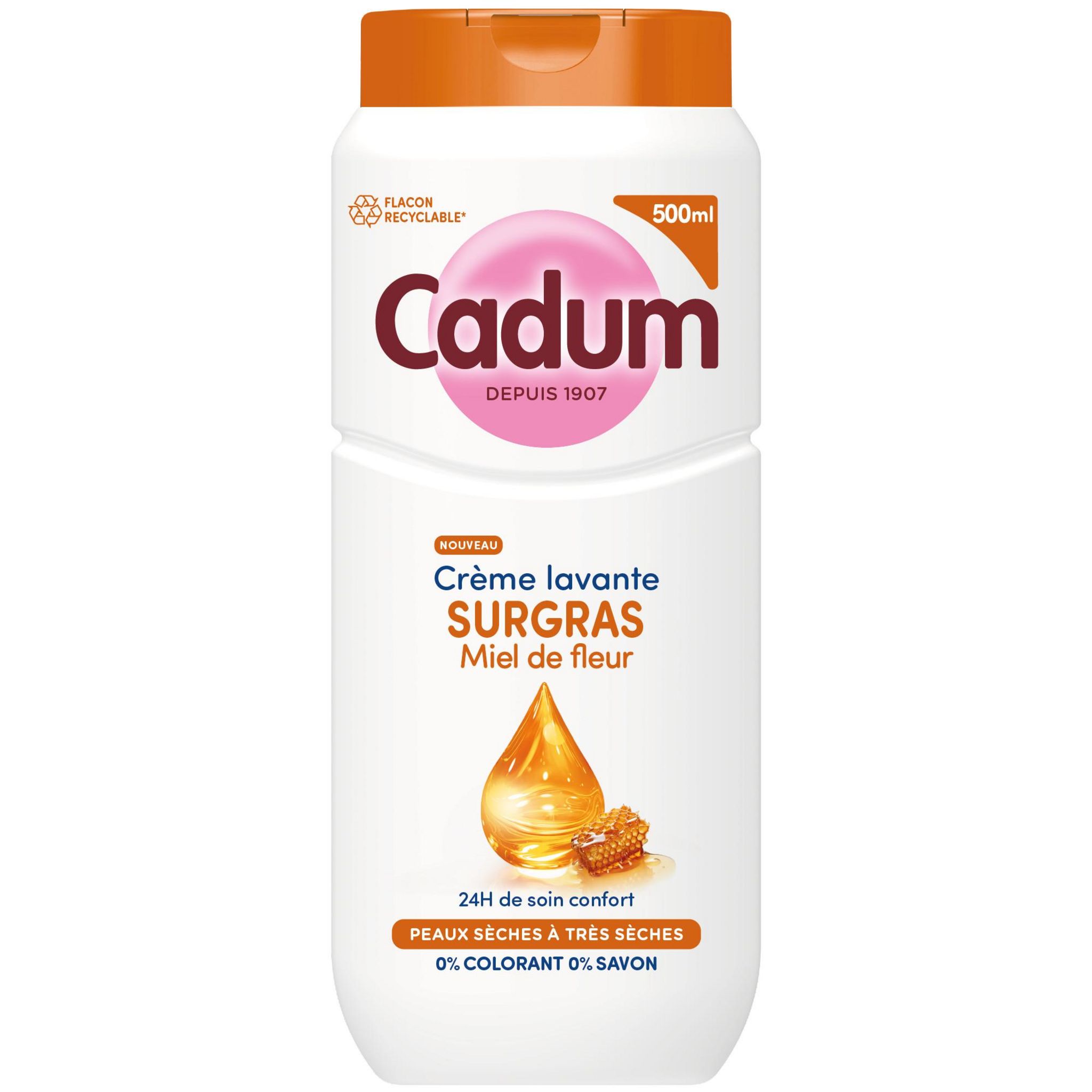 CADUM Crème lavante surgras miel de fleur 500ml