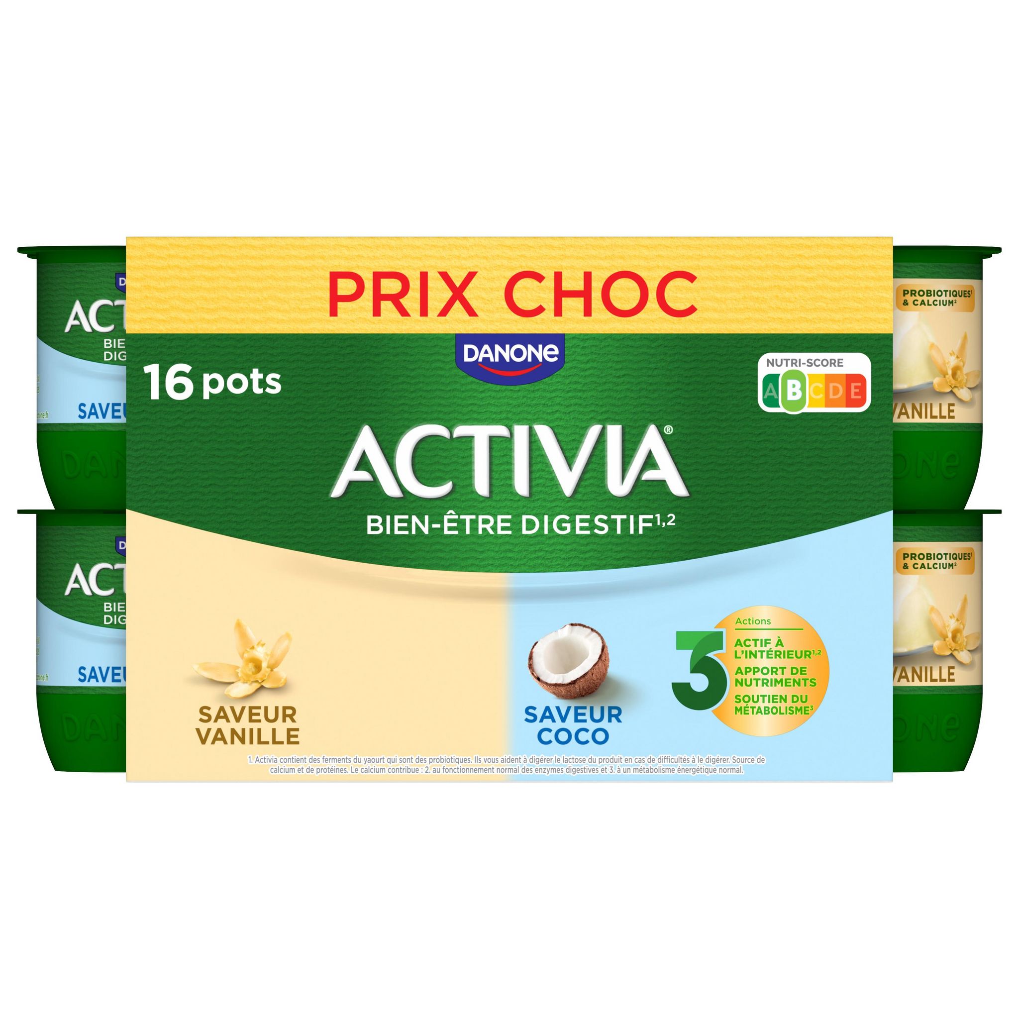 ACTIVIA Yaourt au bifidus saveur vanille et coco 16x125g